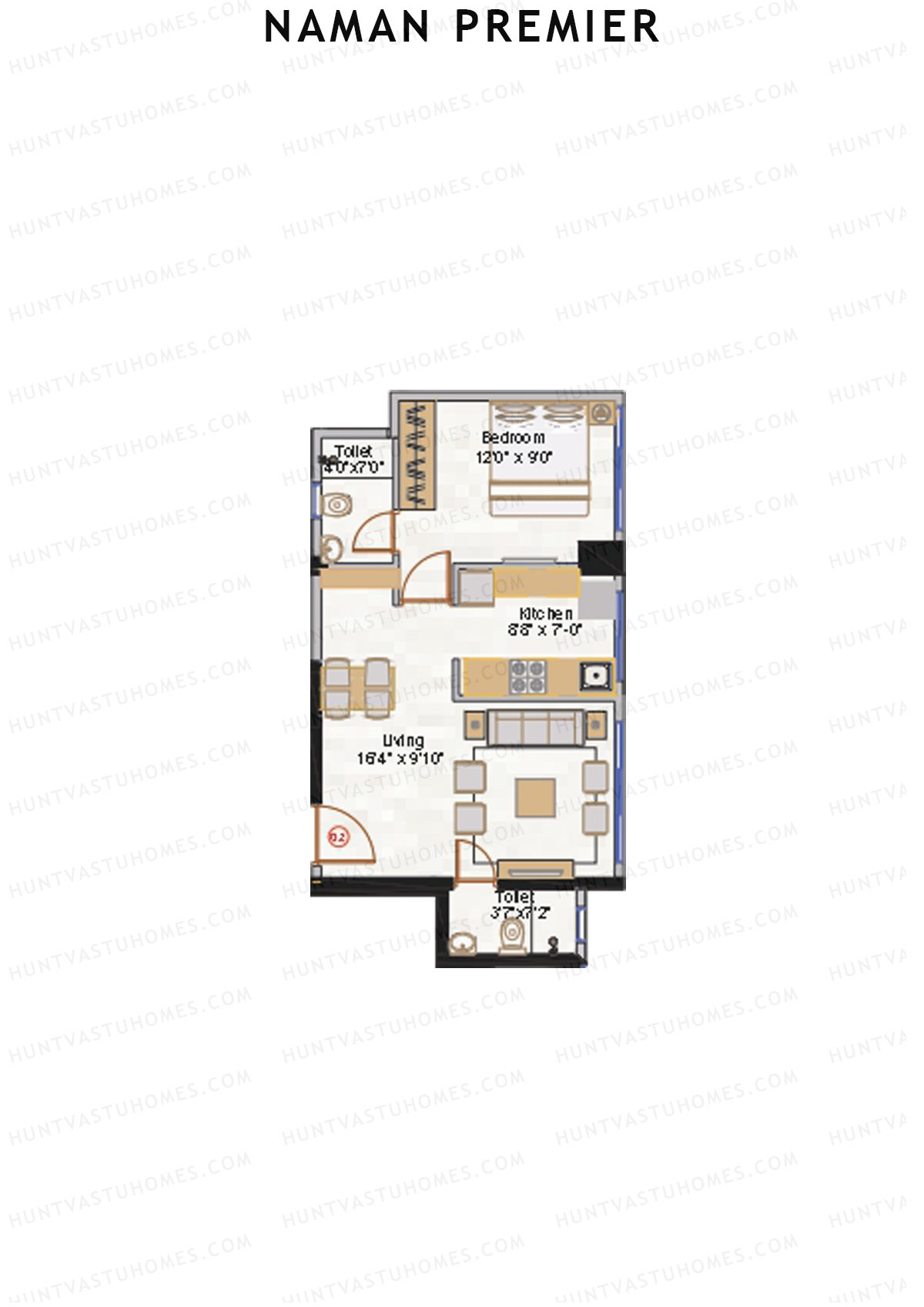 Naman Premier Hazel Wing D Unit 2 Floor Plan