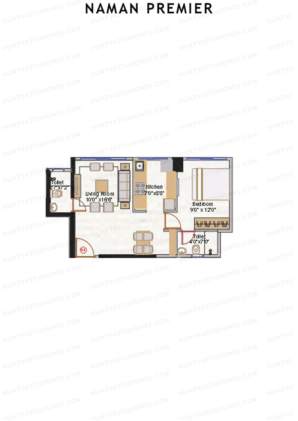 Naman Premier Hazel Wing D Unit 3 Floor Plan
