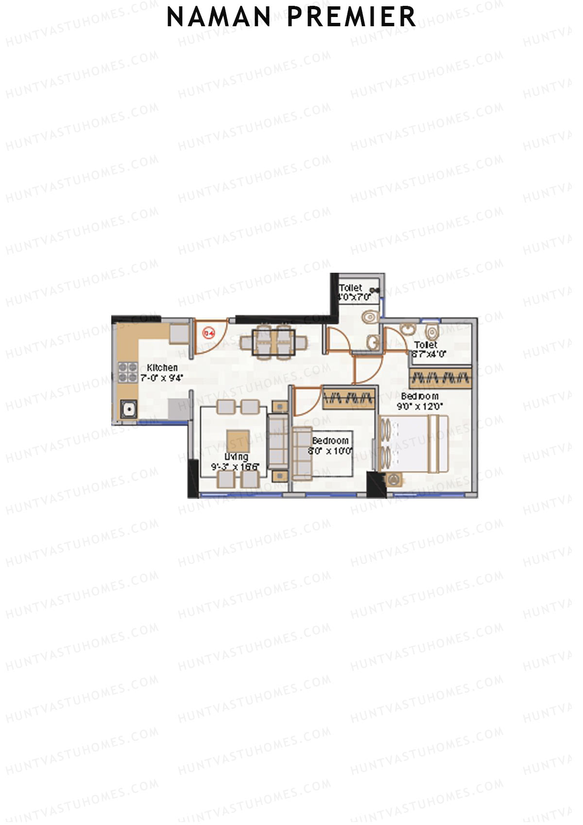 Naman Premier Hazel Wing D Unit 4 Floor Plan