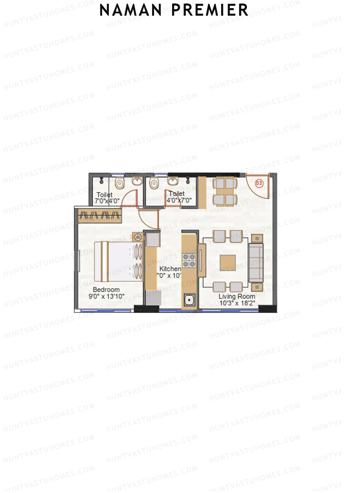 Naman Premier Ivory Wing A Unit 3 Floor Plan