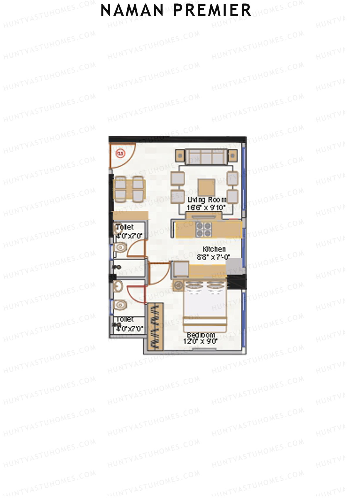 Naman Premier Misty Rose Wing B Unit 3 Floor Plan