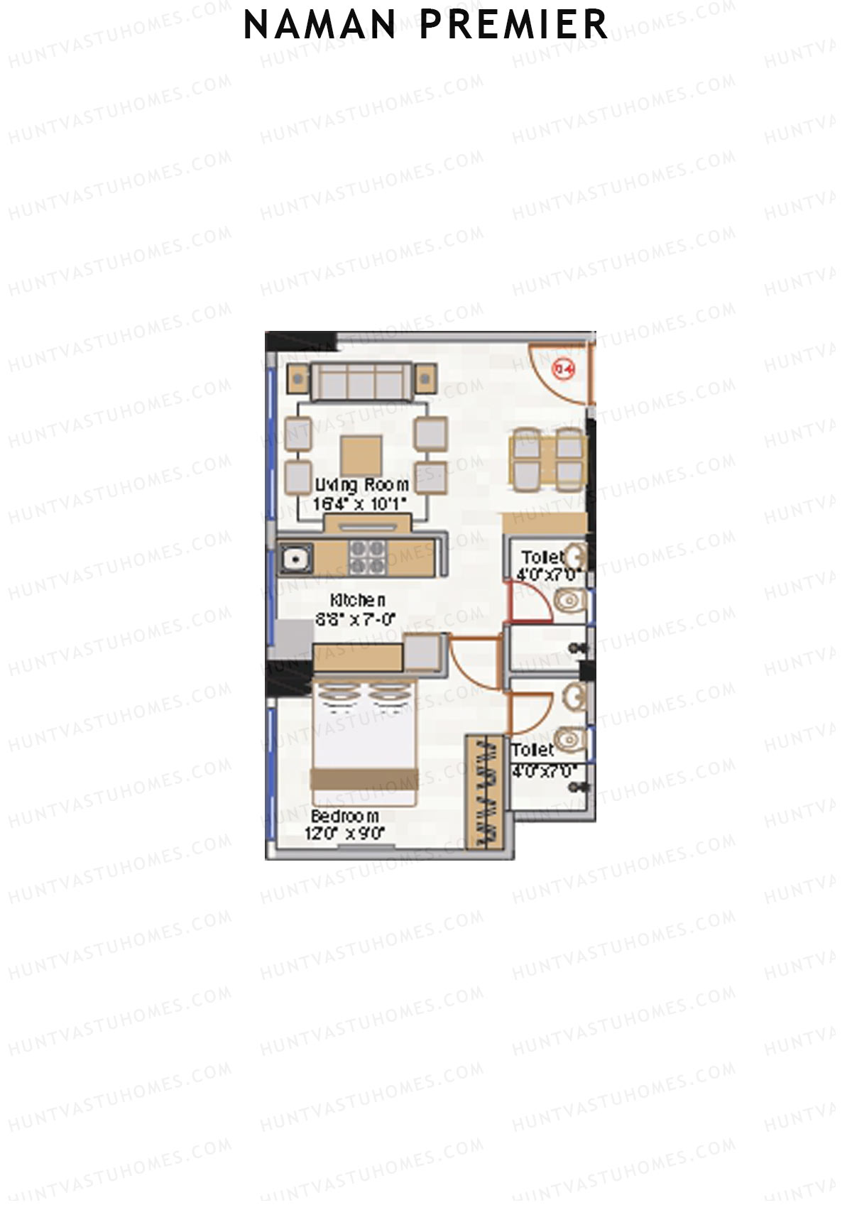 Naman Premier Misty Rose Wing B Unit 4 Floor Plan