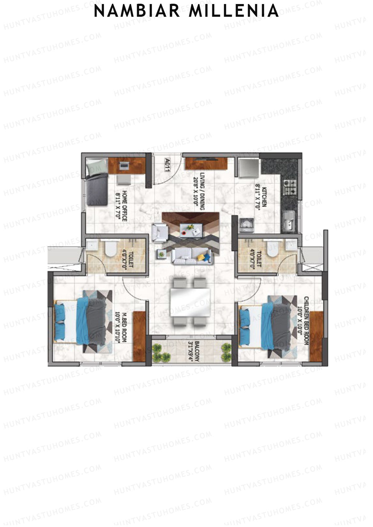 Nambiar Millenia Tower A Unit 12 Floor Plan