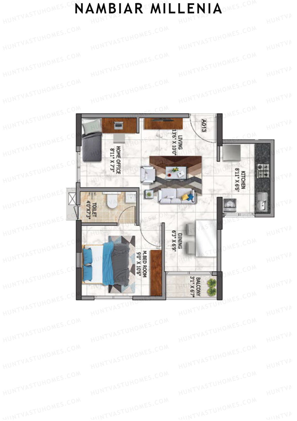 Nambiar Millenia Tower A Unit 13 Floor Plan