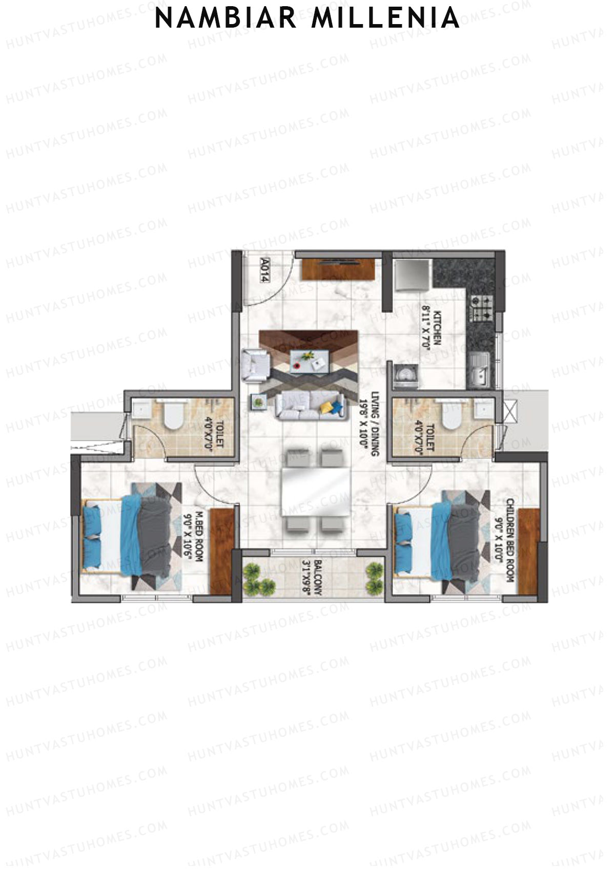 Nambiar Millenia Tower A Unit 14 Floor Plan