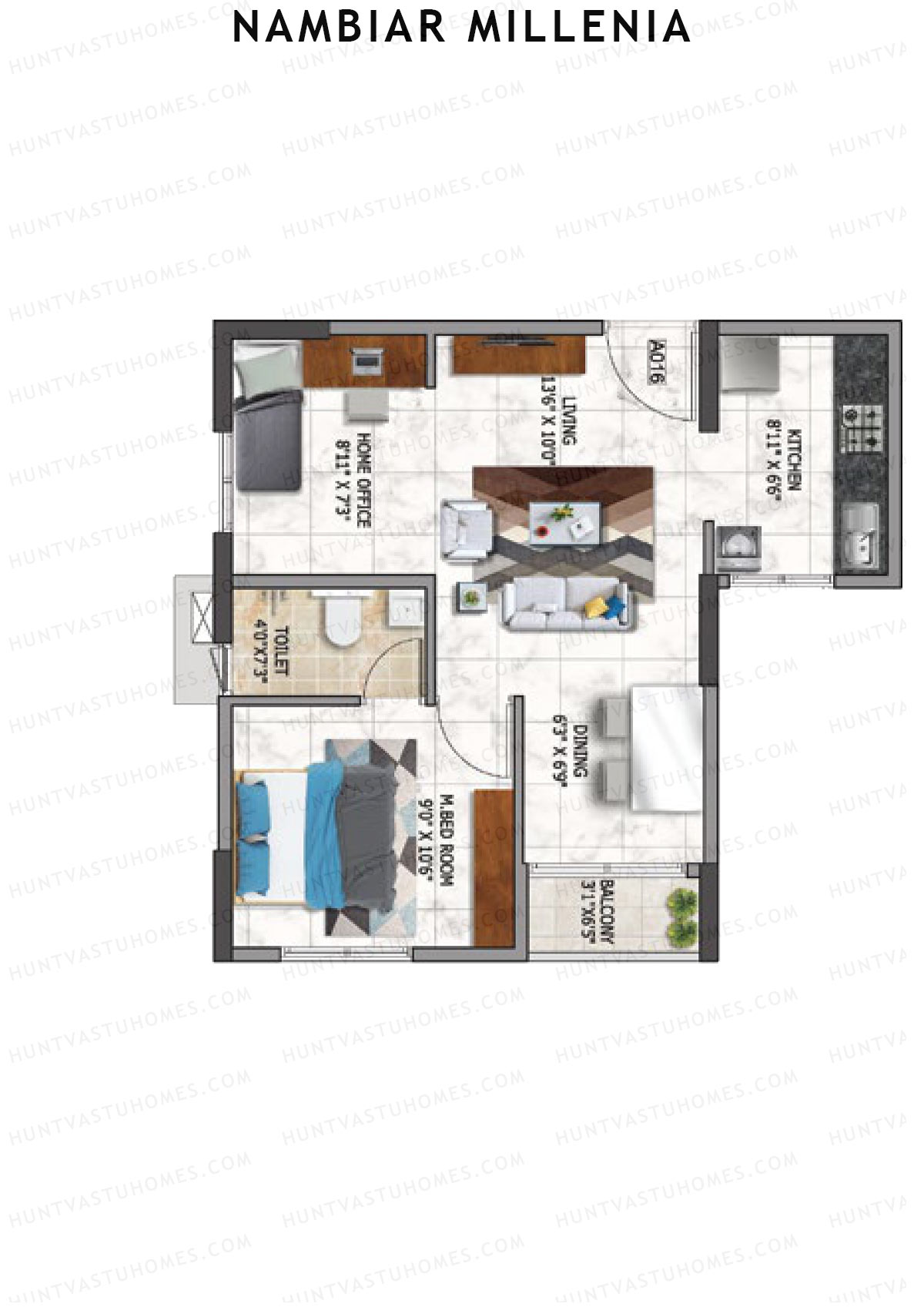 Nambiar Millenia Tower A Unit 16 Floor Plan