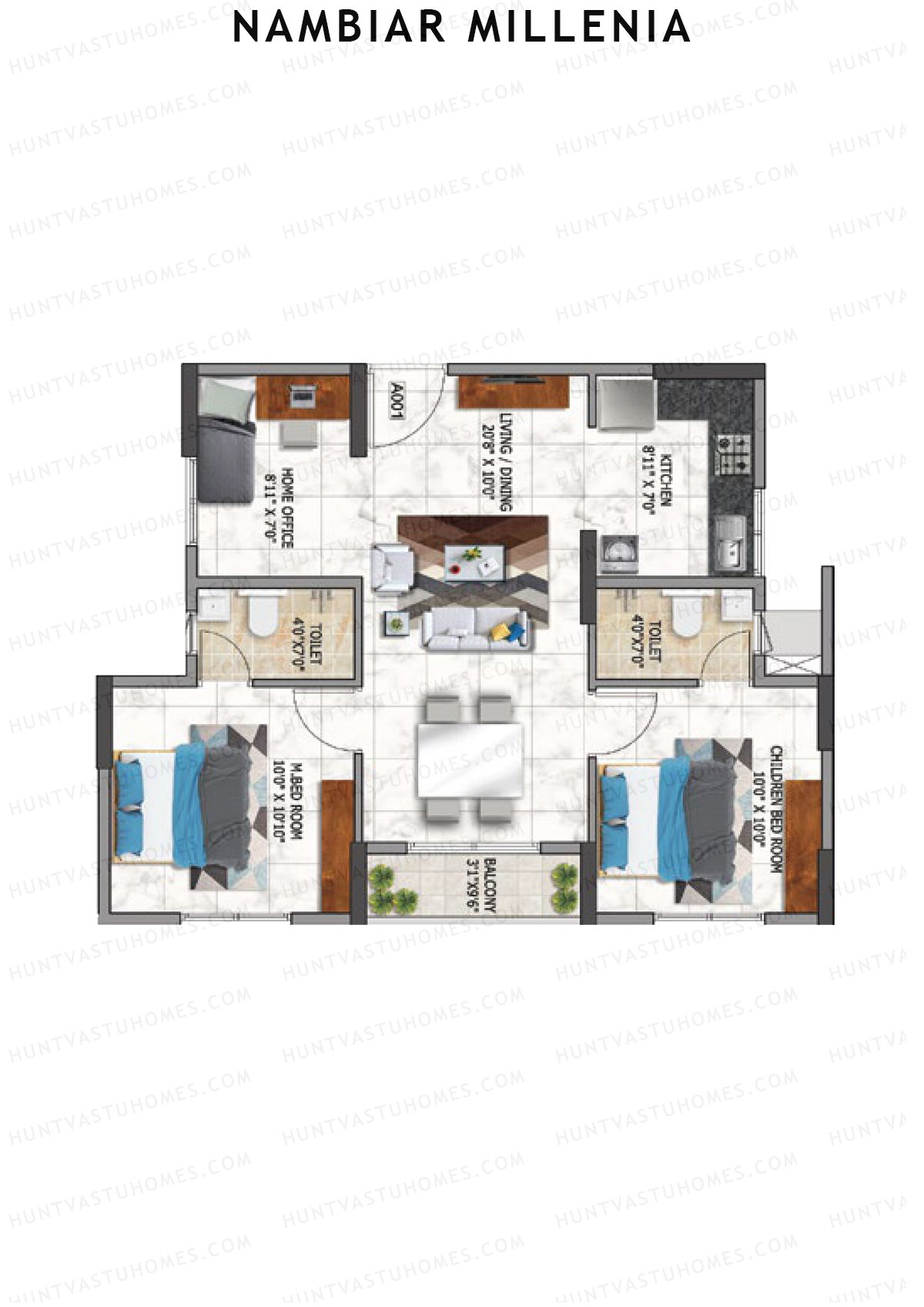 Nambiar Millenia Tower A Unit 1 Floor Plan