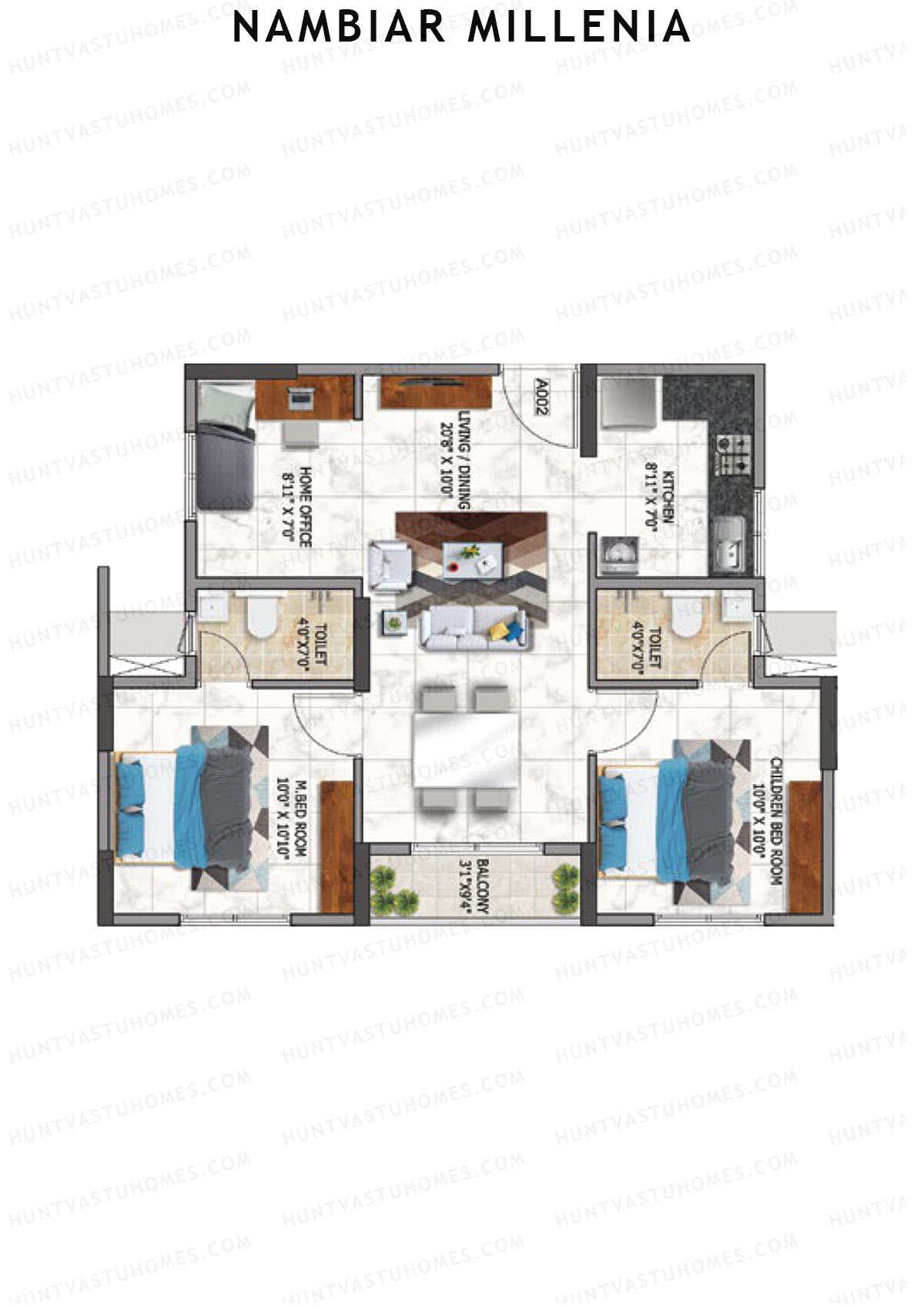 Nambiar Millenia Tower A Unit 2 Floor Plan