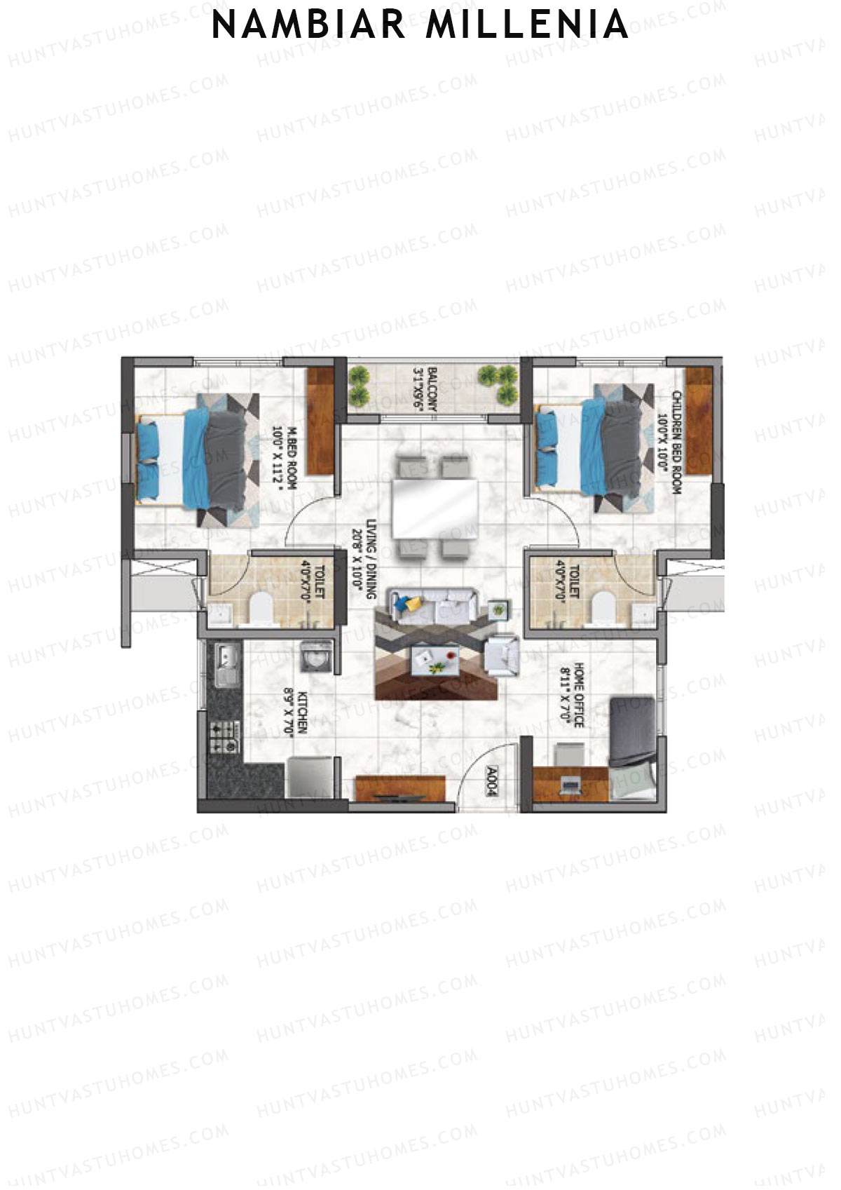 Nambiar Millenia Tower A Unit 4 Floor Plan