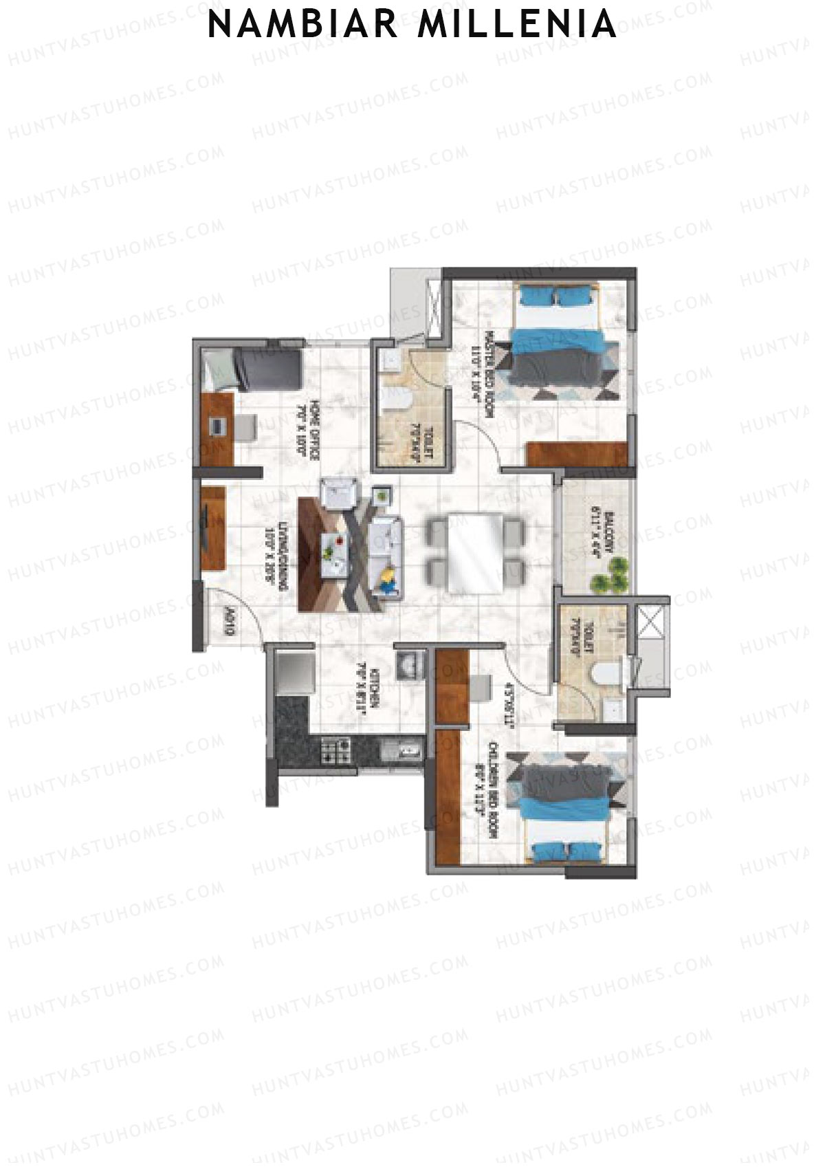 Nambiar Millenia Tower B Unit 10 Floor Plan