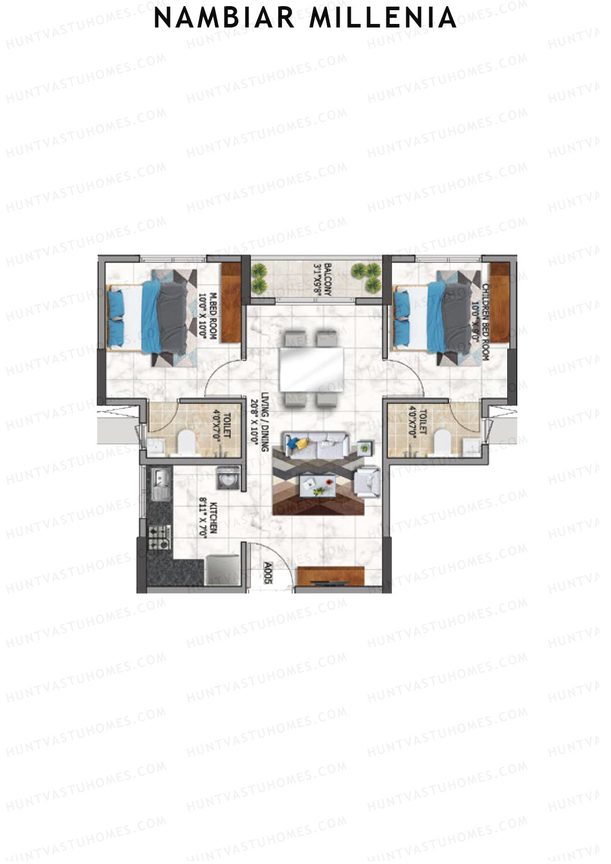 Nambiar Millenia Tower B Unit 5 Floor Plan