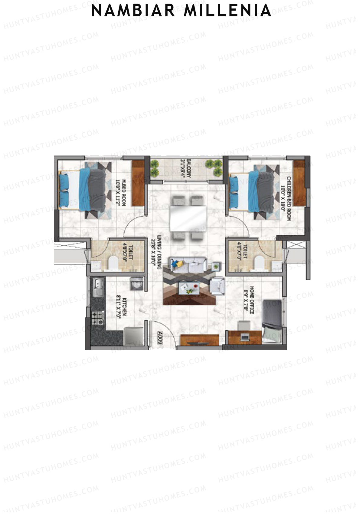 Nambiar Millenia Tower B Unit 9 Floor Plan