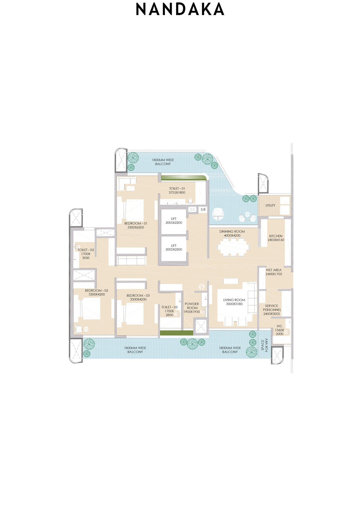 Nandaka Tower 1 Unit 1 Floor Plan