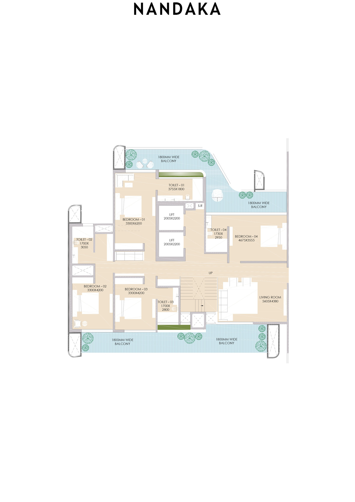 Nandaka Tower 1 Unit 1 (Type Penthouse) Floor Plan