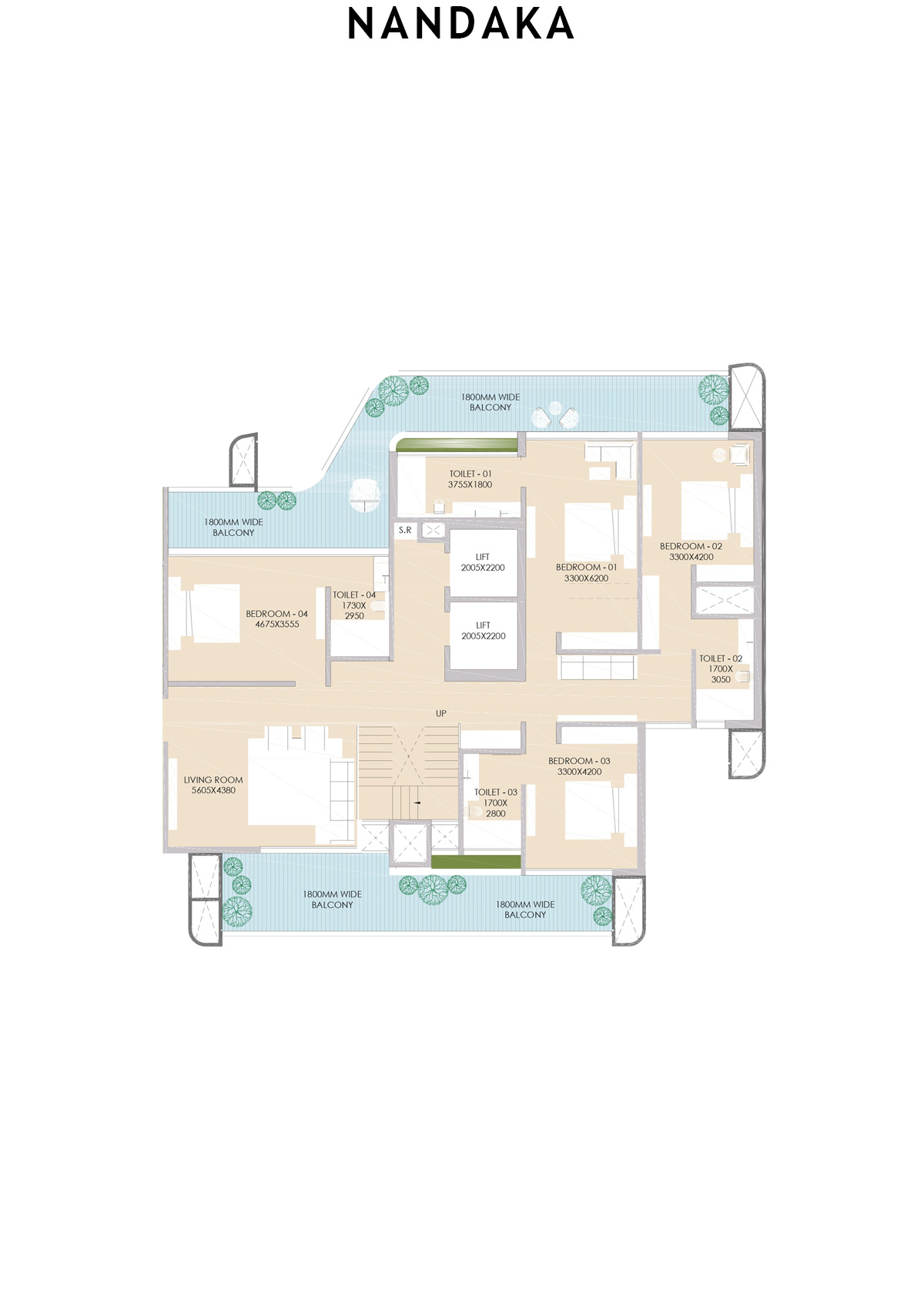 Nandaka Tower 1 Unit 2 (Type Penthouse) Floor Plan