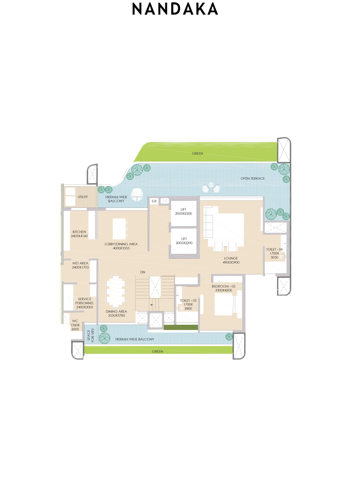 Nandaka Tower 1 Unit 2 (Type Penthouse) Floor Plan