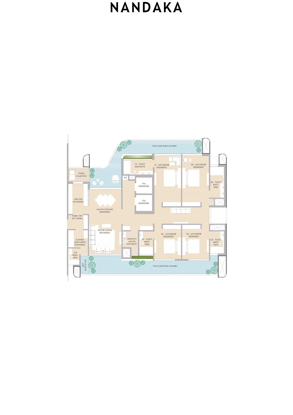 Nandaka Tower 3 Unit 2 Floor Plan