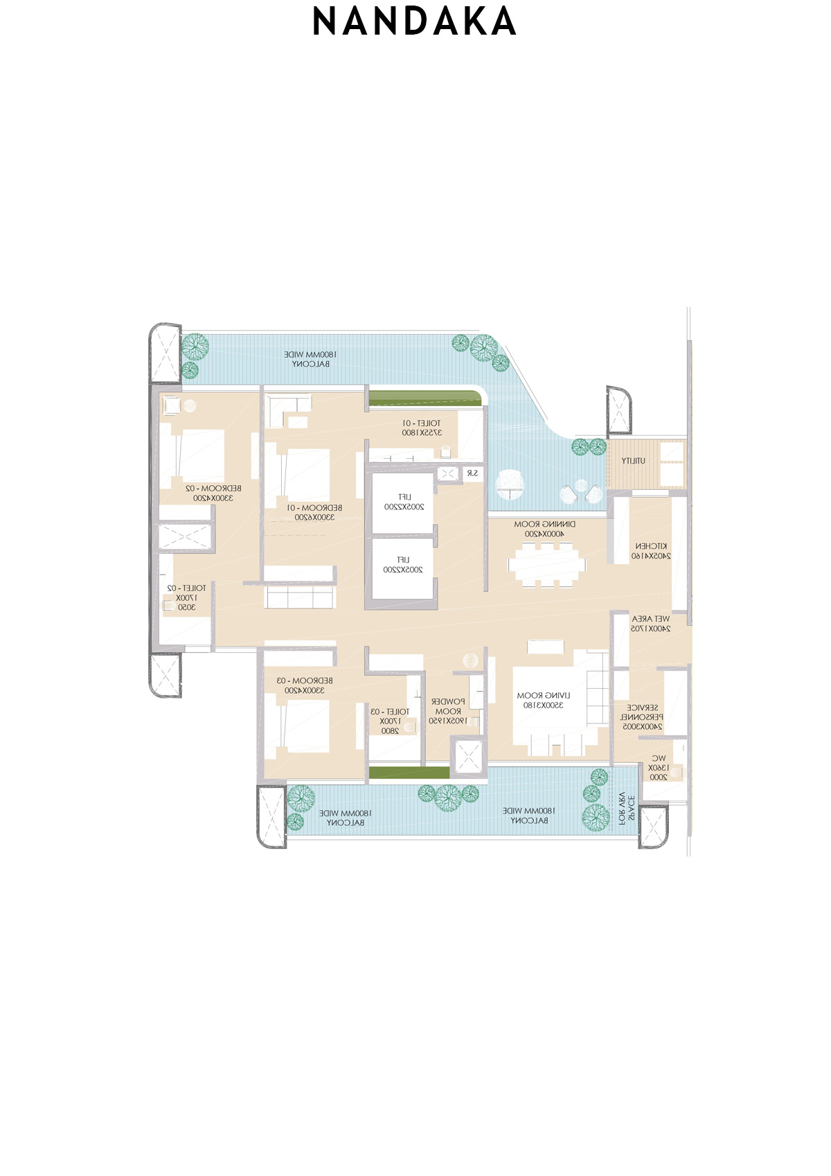 Nandaka Tower 4 Unit 1 Floor Plan