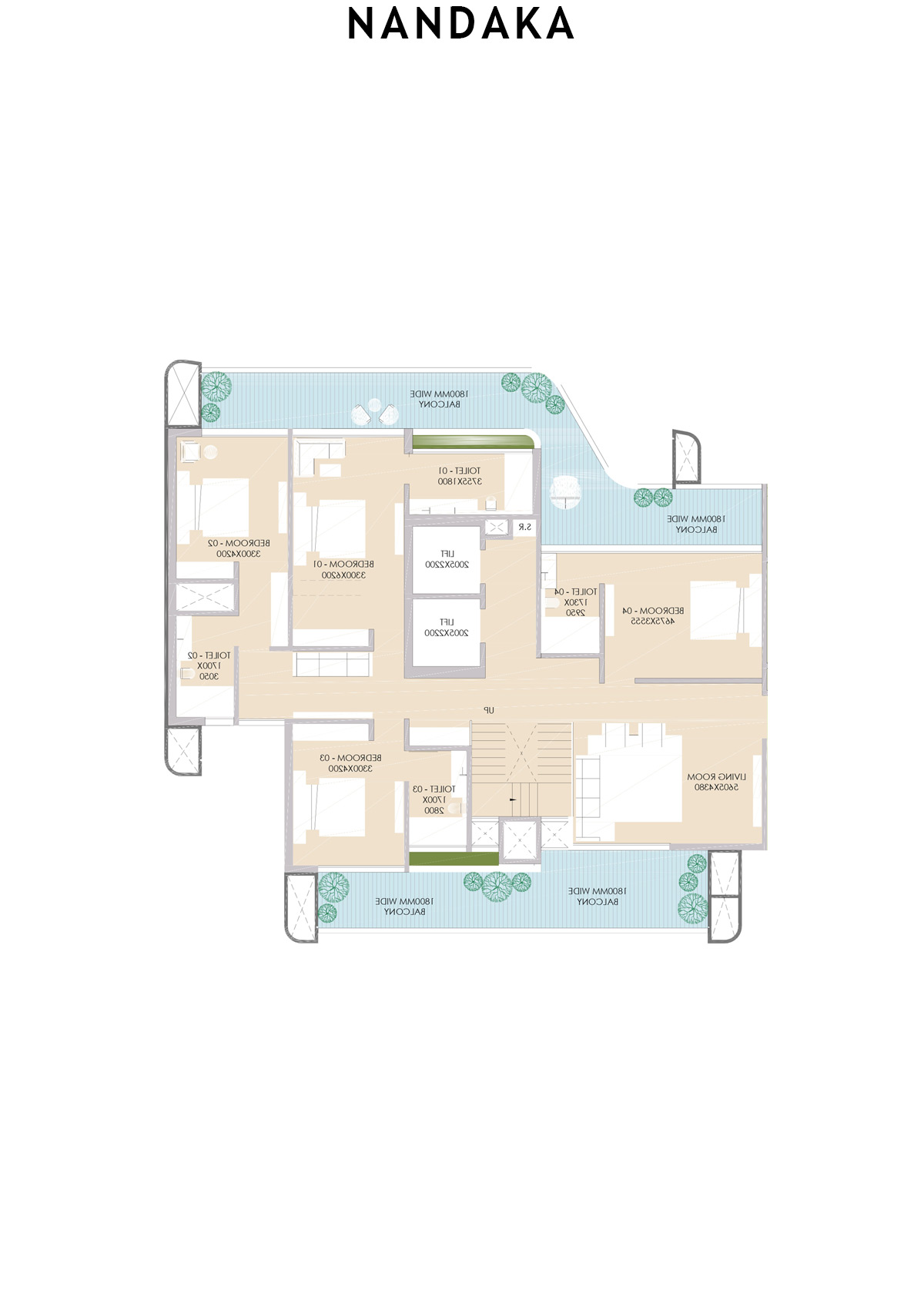 Nandaka Tower 4 Unit 1 (Type Penthouse) Floor Plan