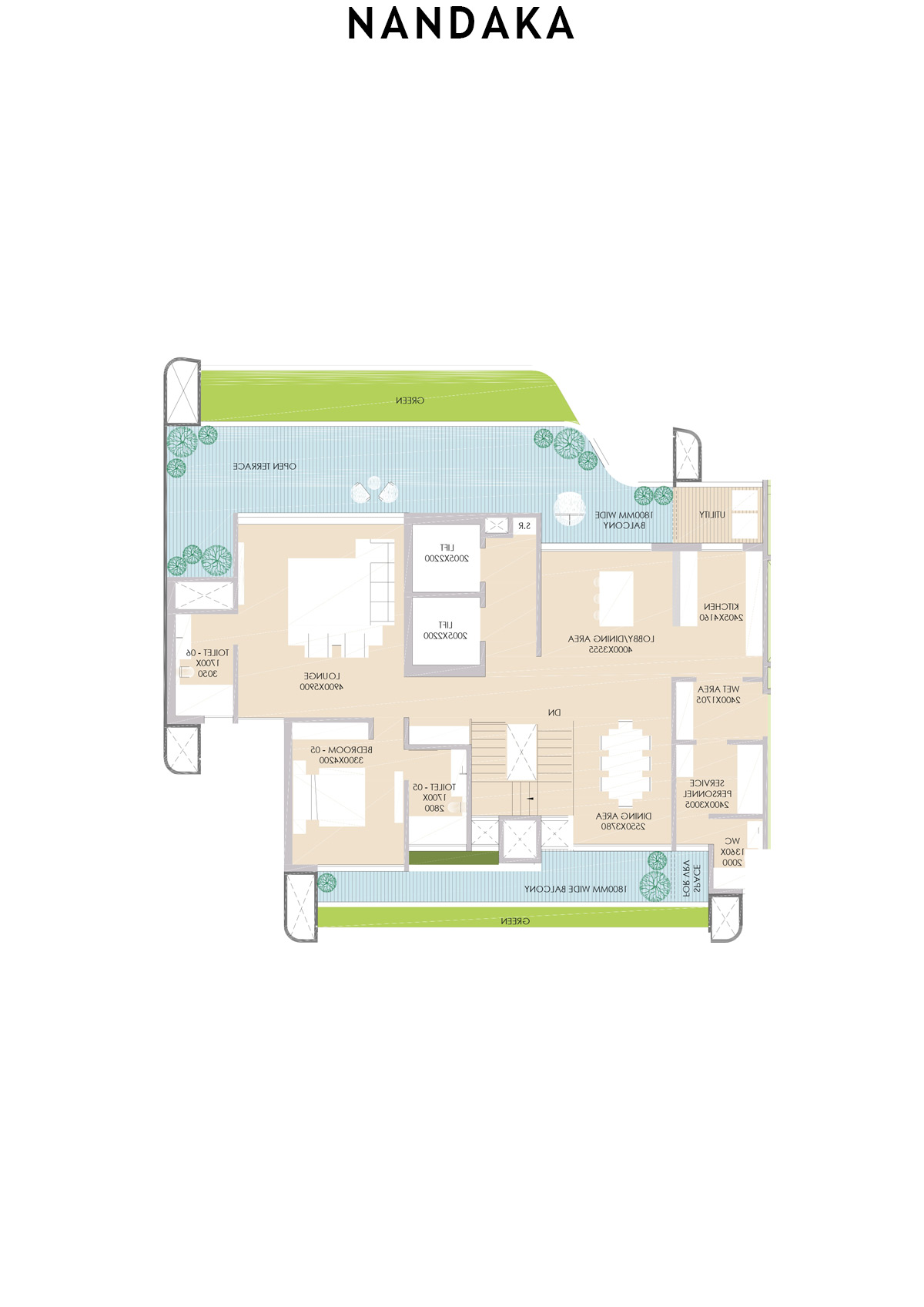 Nandaka Tower 4 Unit 1 (Type Penthouse) Floor Plan