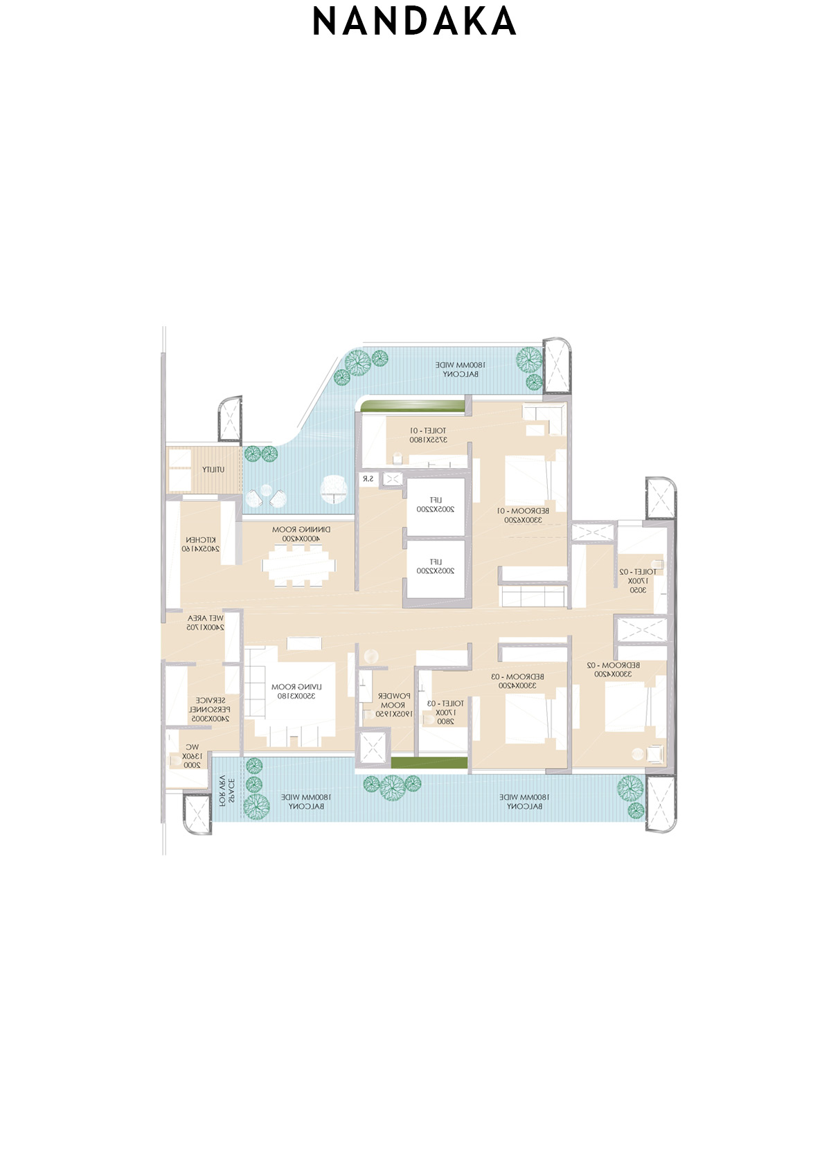 Nandaka Tower 4 Unit 2 Floor Plan