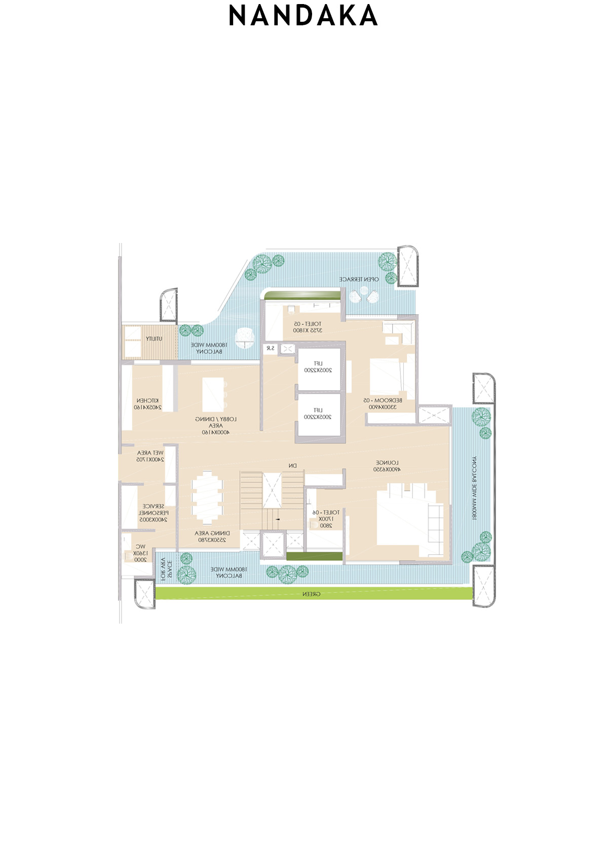 Nandaka Tower 4 Unit 2 (Type Penthouse) Floor Plan