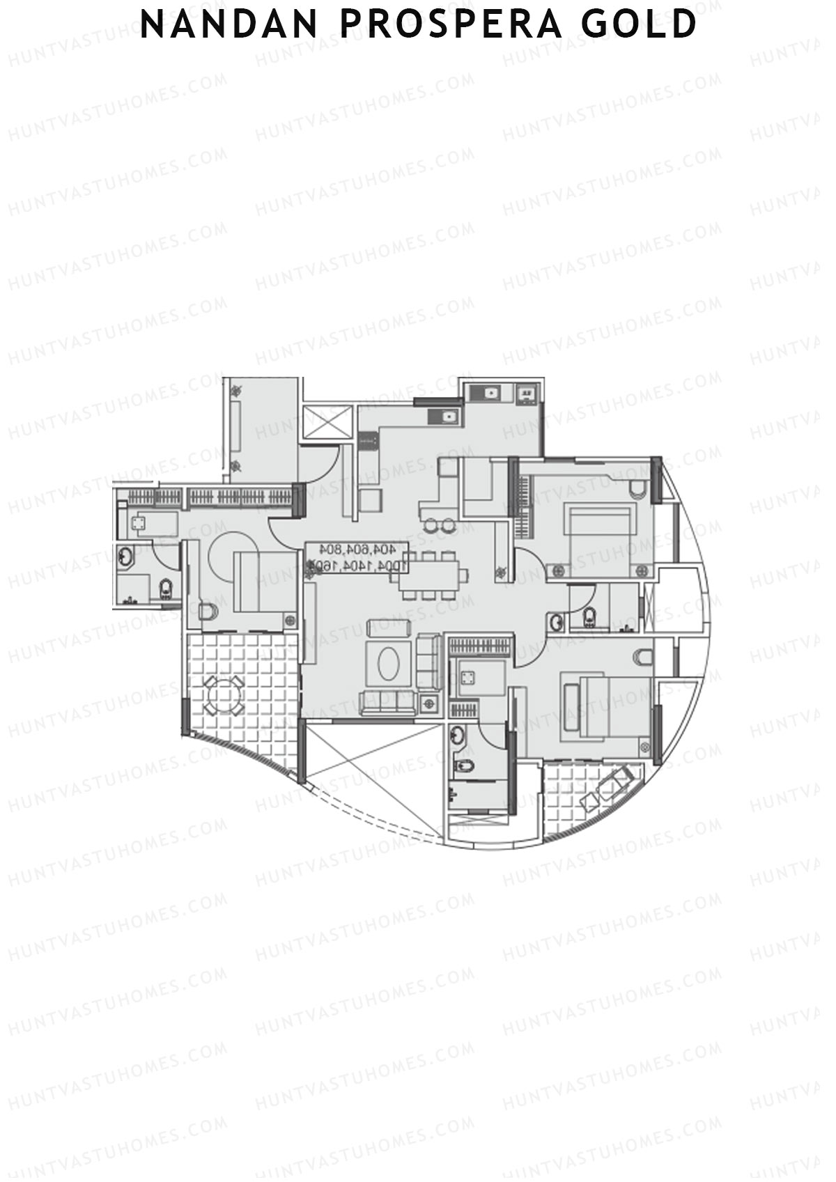 Nandan Prospera Gold Tower B3 Unit 3 Floor Plan