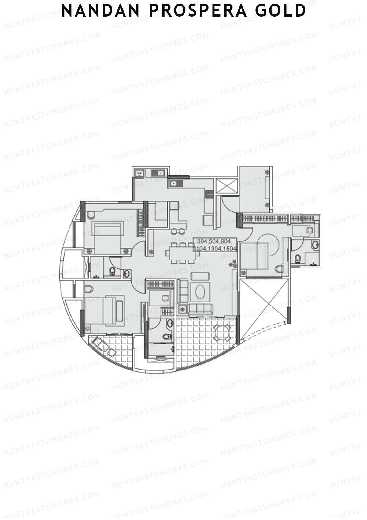 Nandan Prospera Gold Tower B3 Unit 4 Floor Plan
