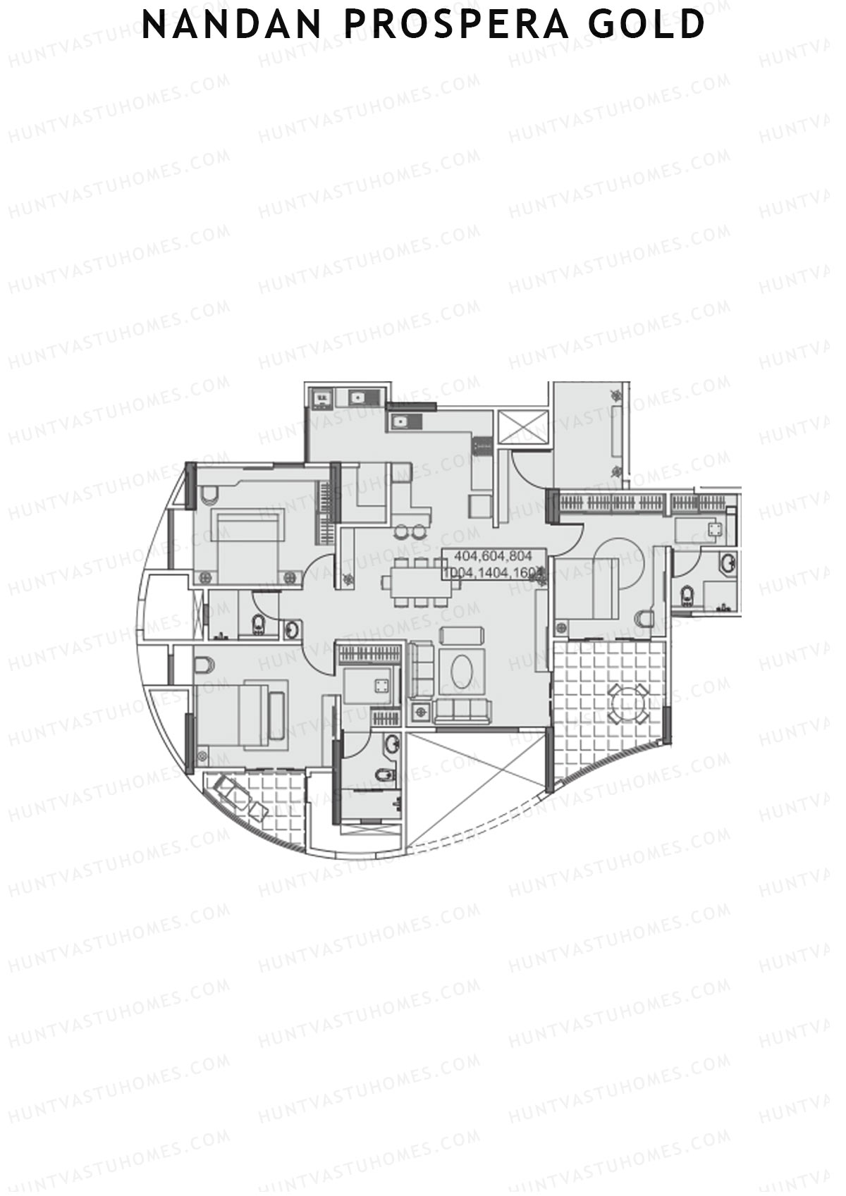 Nandan Prospera Gold Tower B4 Unit 4 Floor Plan
