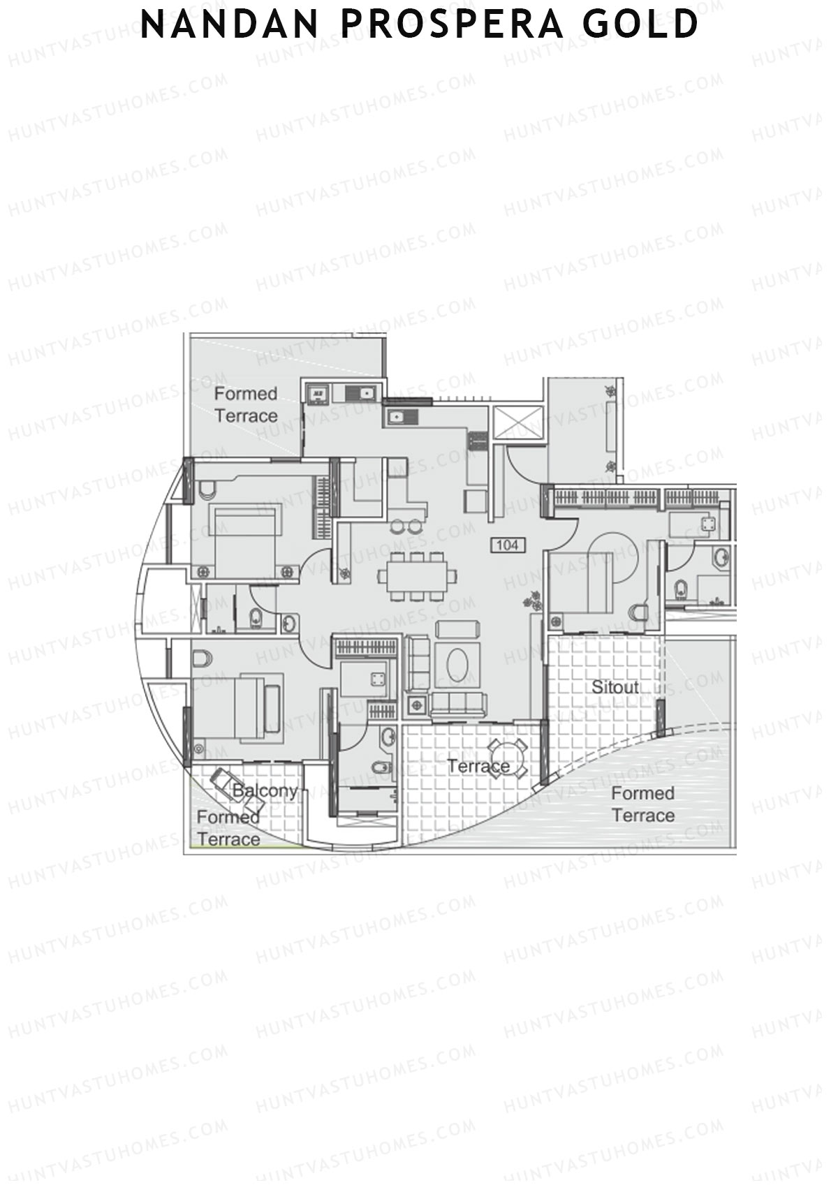 Nandan Prospera Gold Tower B4 Unit 4 Floor Plan
