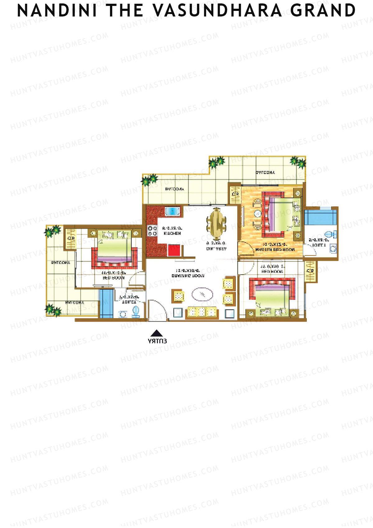 Nandini The Vasundhara Grand Block A Unit 6 (Type 4) Floor Plan