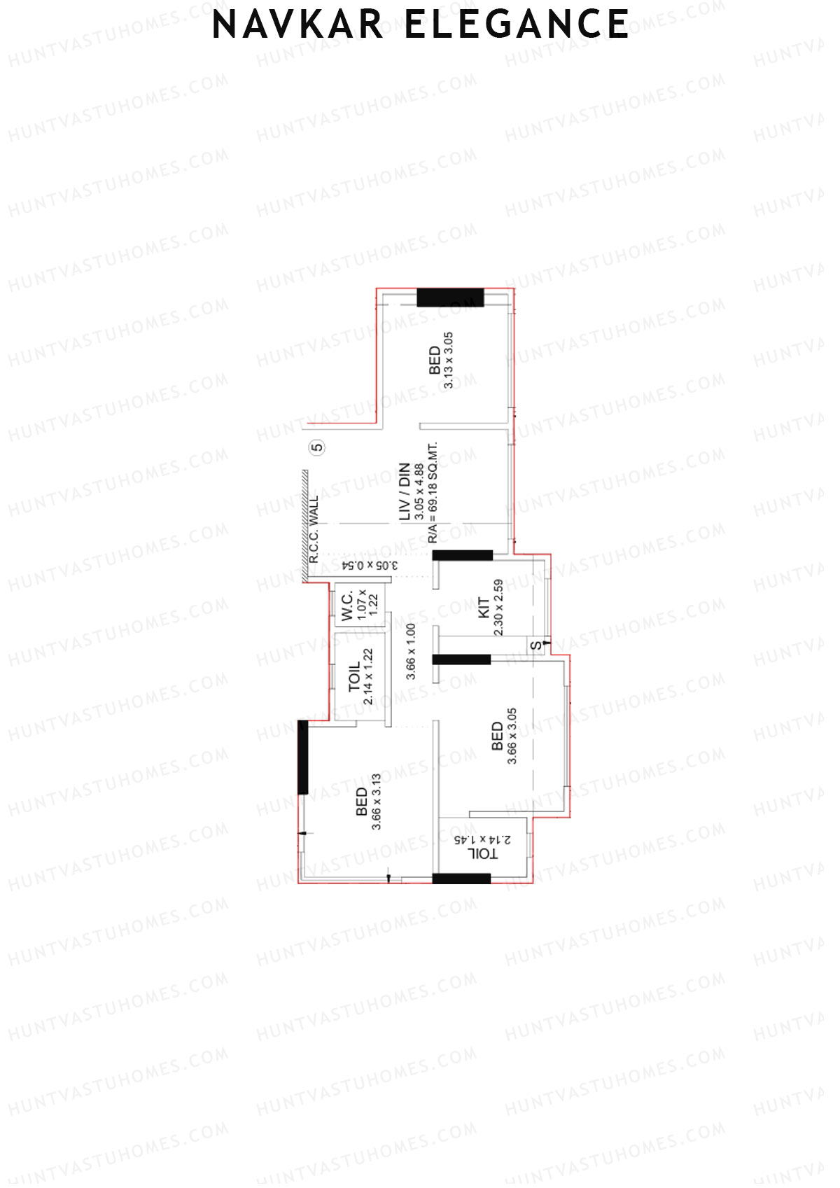 Navkar Elegance Tower A Unit 5 Floor Plan