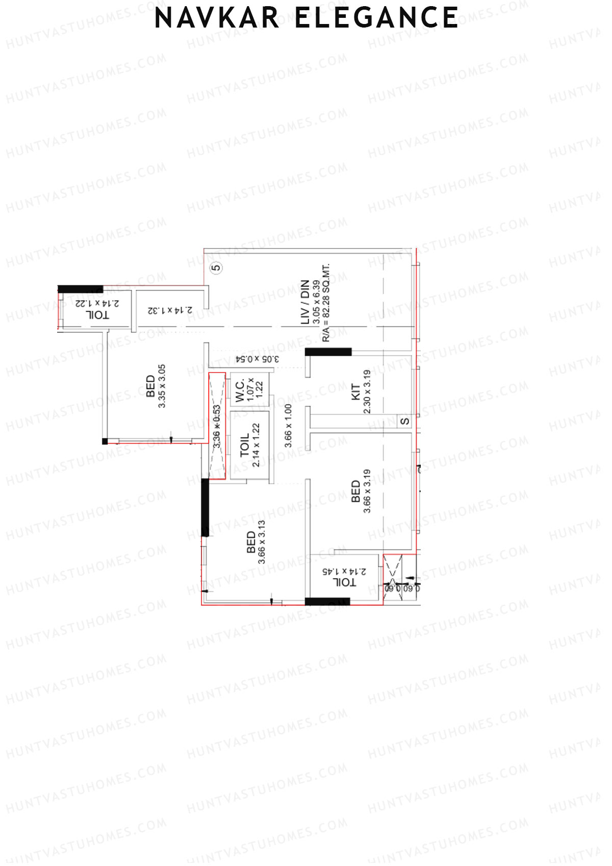 Navkar Elegance Tower A Unit 5 Floor Plan