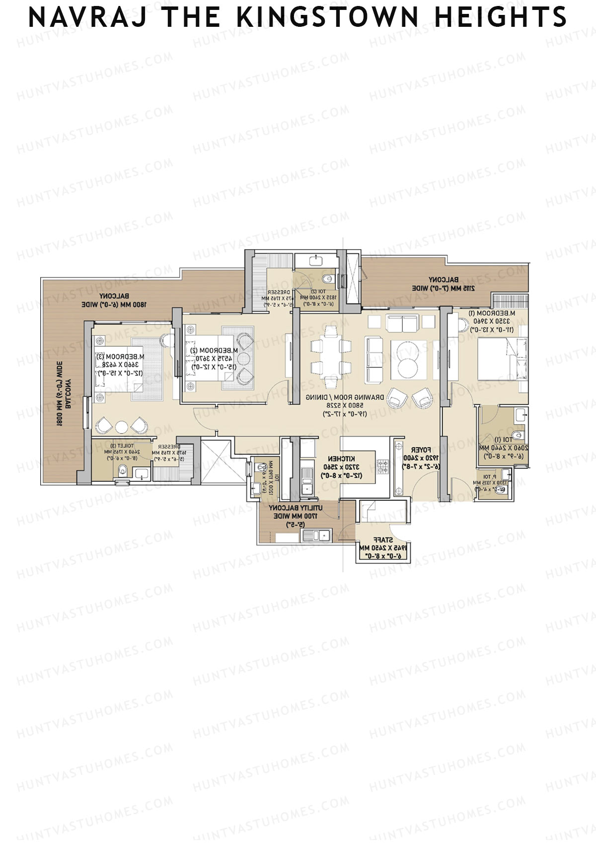 Navraj The Kingstown Heights Tower A Unit 1 Floor Plan