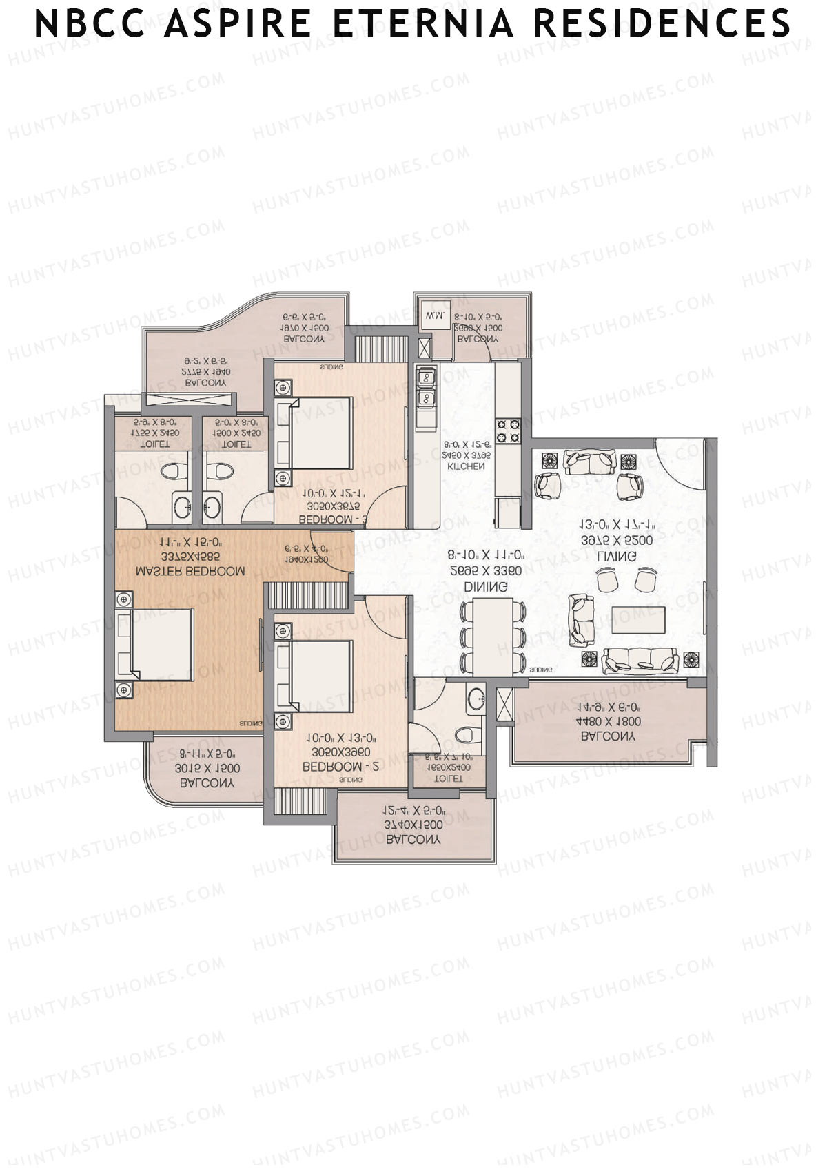 NBCC Aspire Eternia Residences Tower Lily Unit 1 Floor Plan