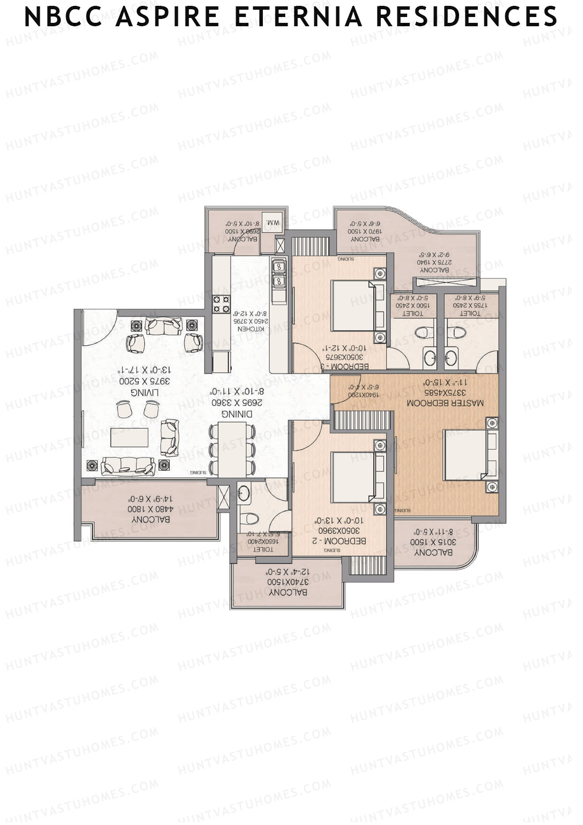 NBCC Aspire Eternia Residences Tower Lily Unit 2 Floor Plan