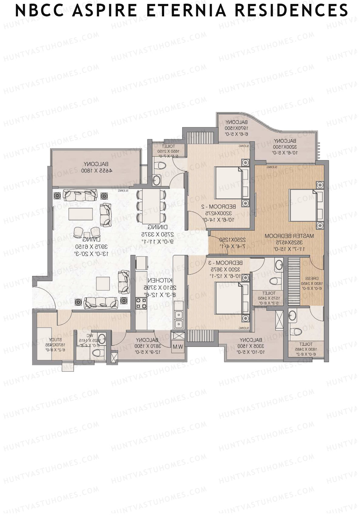 NBCC Aspire Eternia Residences Tower Lily Unit 4 Floor Plan