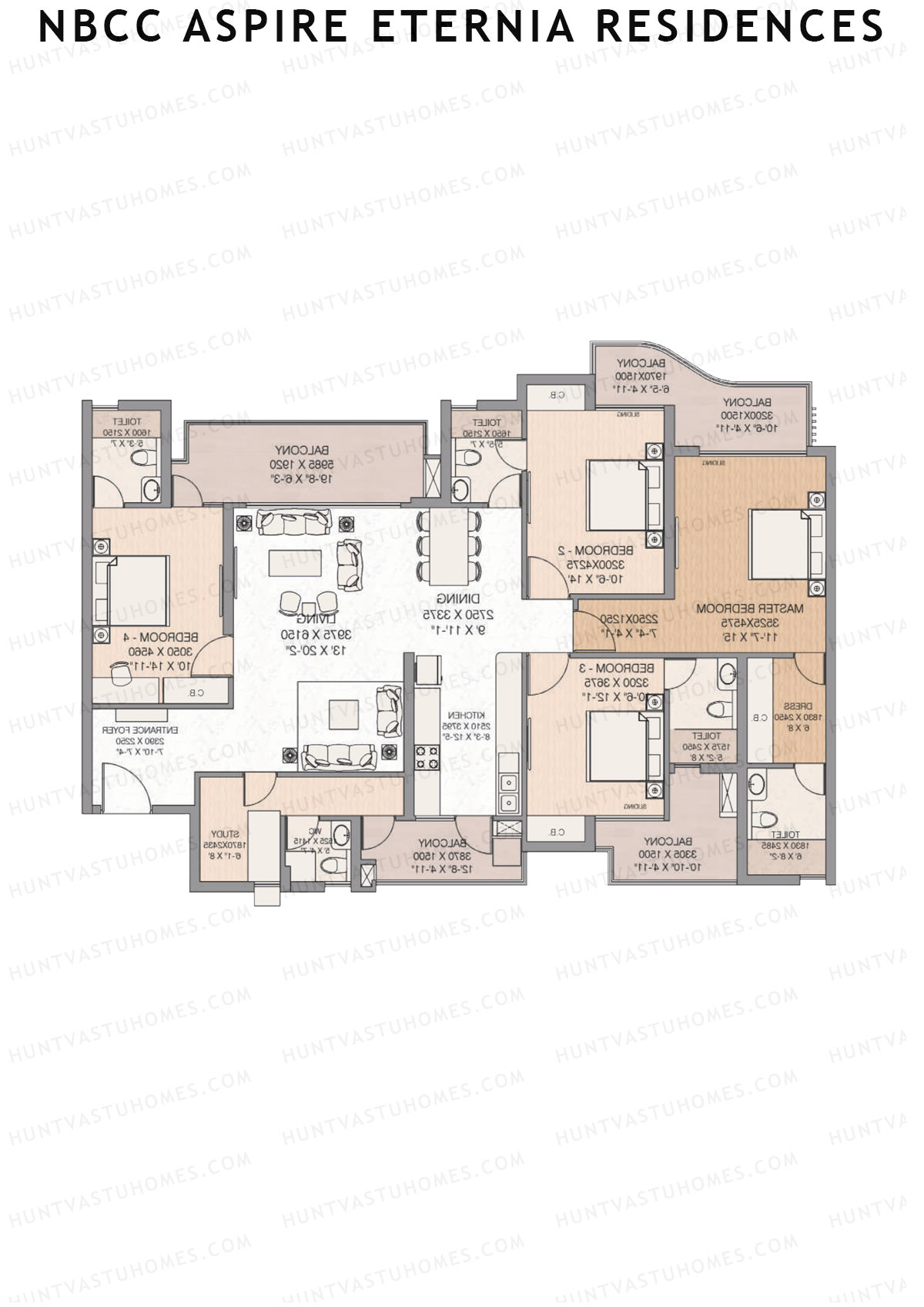NBCC Aspire Eternia Residences Tower Lily Unit 4 Floor Plan