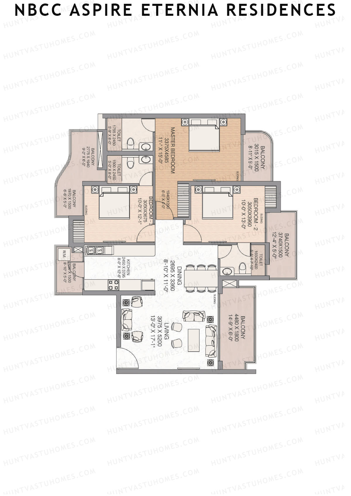NBCC Aspire Eternia Residences Lotus Unit 2 Floor Plan
