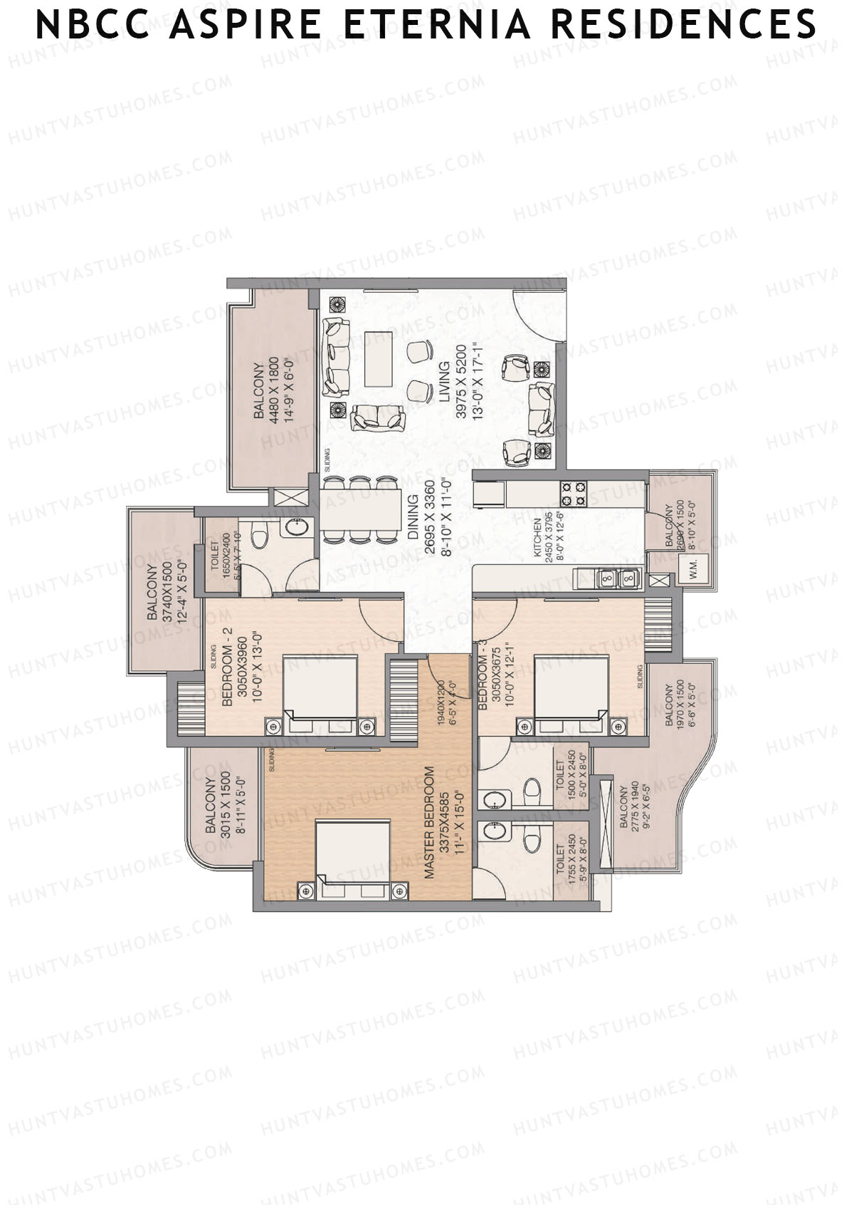 NBCC Aspire Eternia Residences Lotus Unit 3 Floor Plan