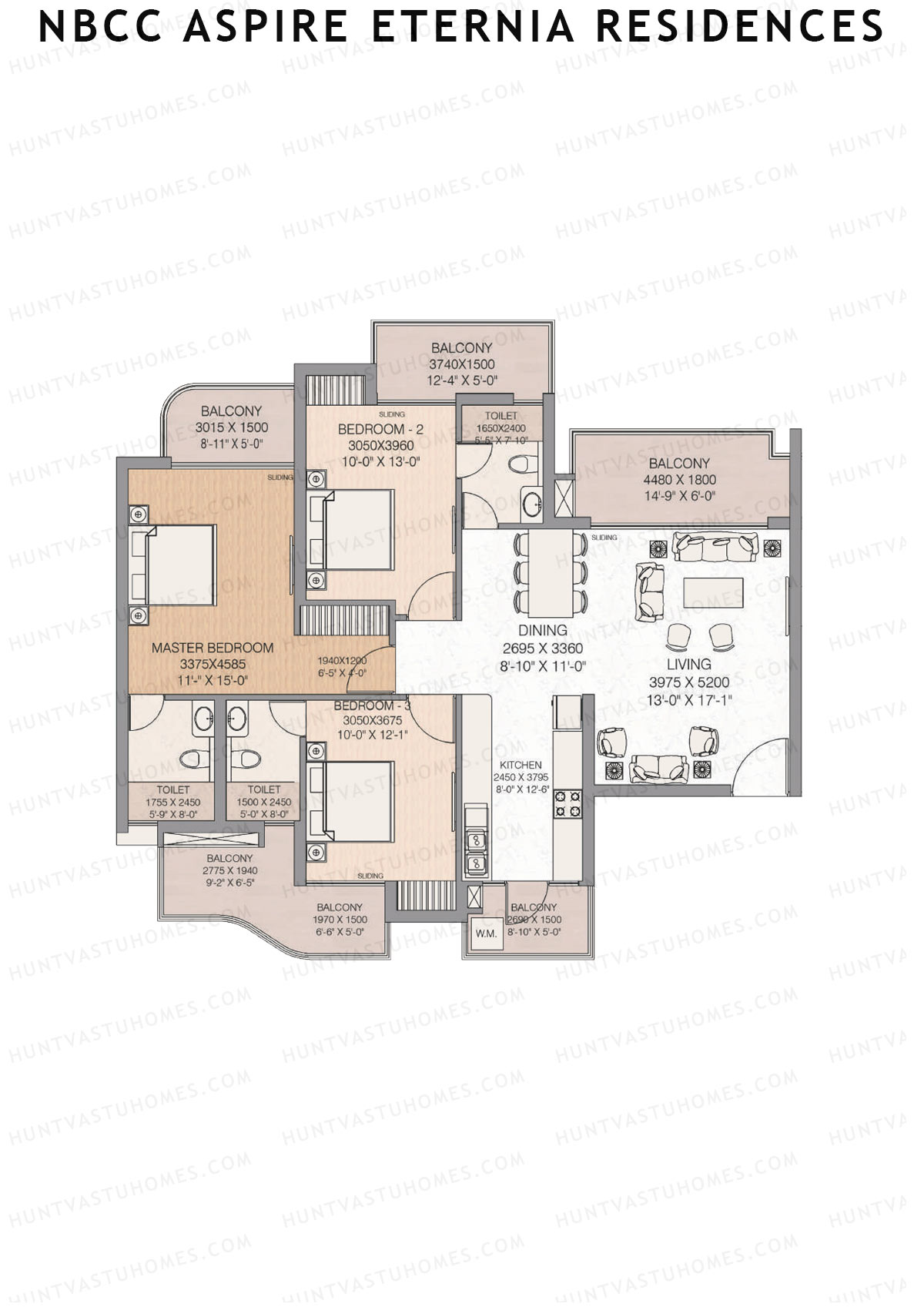 NBCC Aspire Eternia Residences Tulip Unit 1 Floor Plan