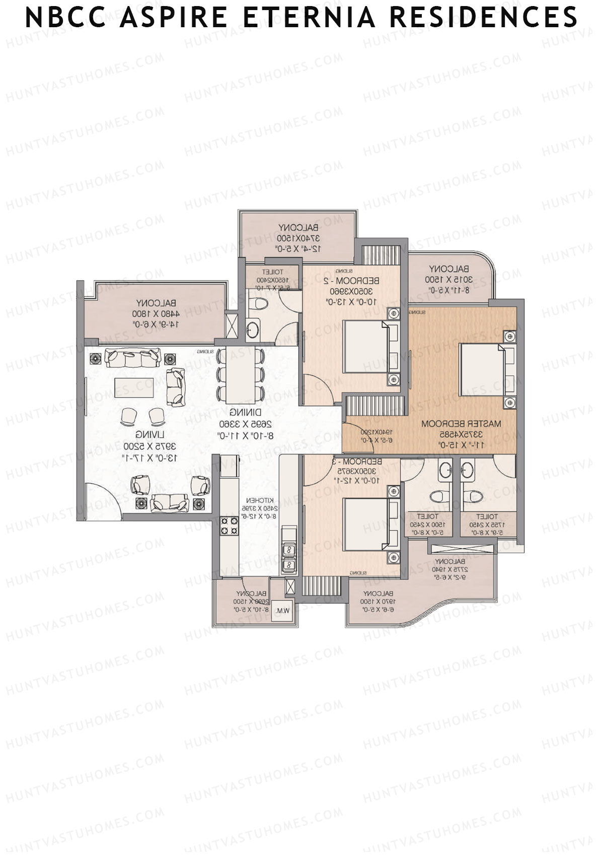 NBCC Aspire Eternia Residences Tulip Unit 2 Floor Plan