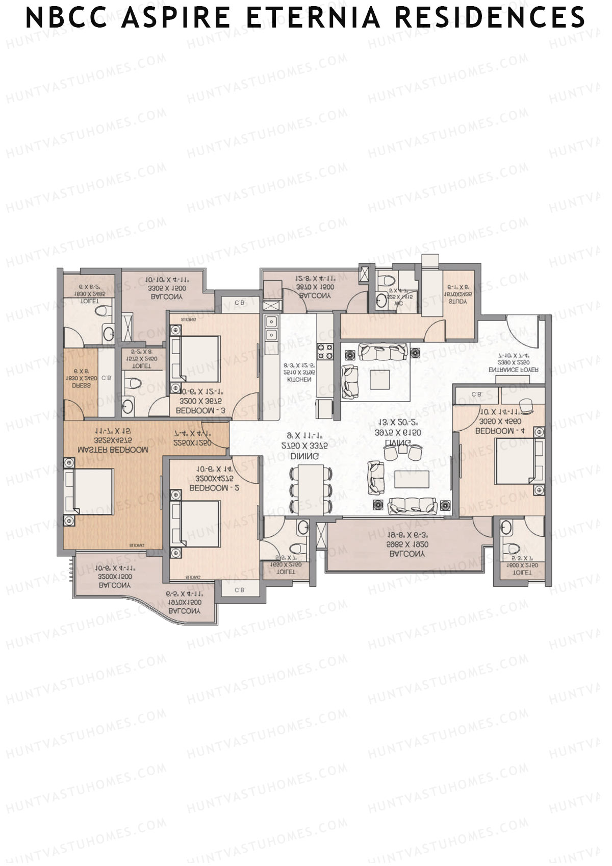 NBCC Aspire Eternia Residences Tulip Unit 3 Floor Plan