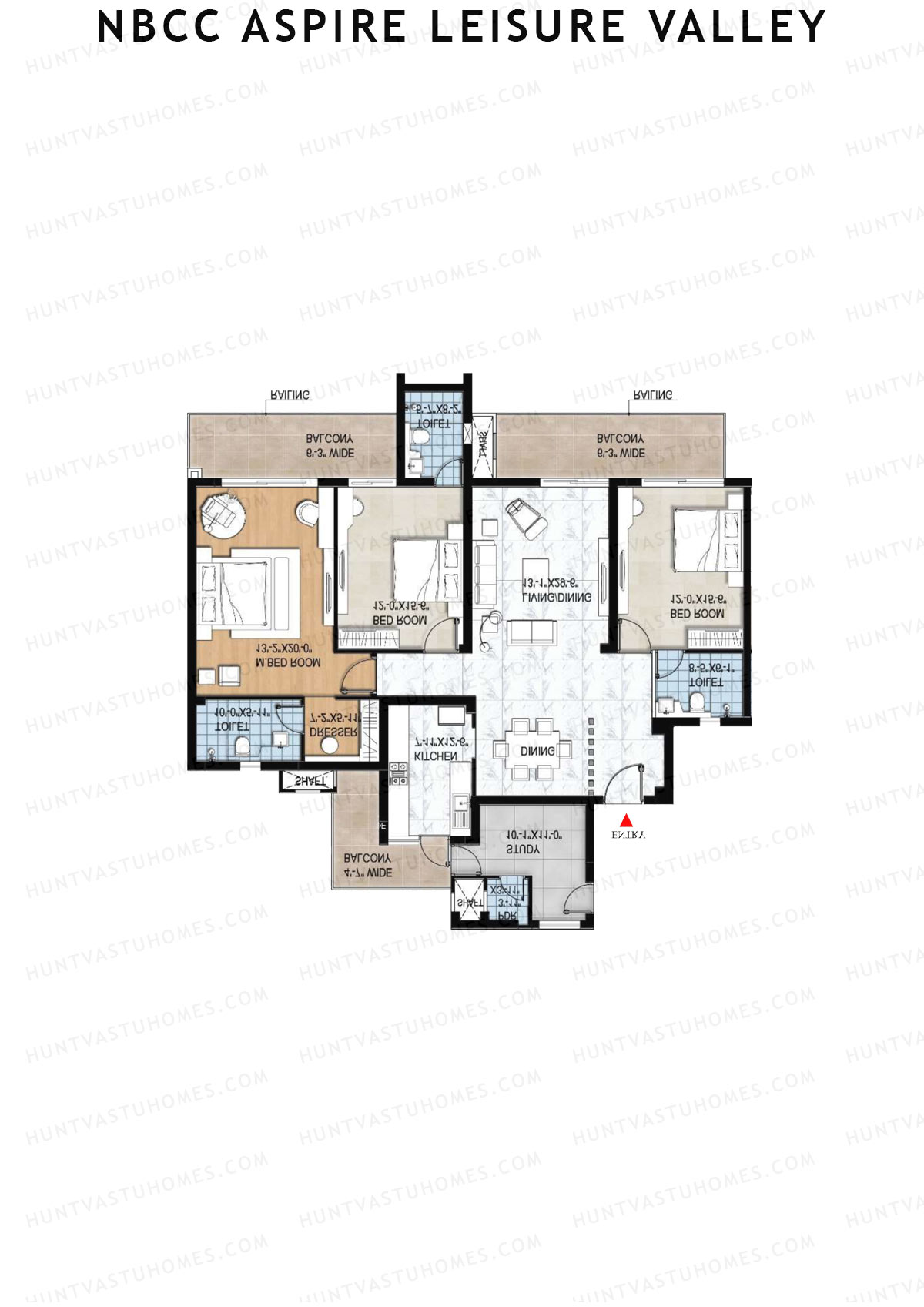 NBCC Aspire Leisure Valley Tower 15 Unit 3 Floor Plan