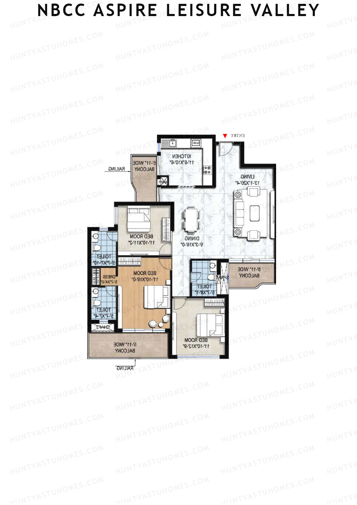 NBCC Aspire Leisure Valley Tower 1 Unit 2 Floor Plan