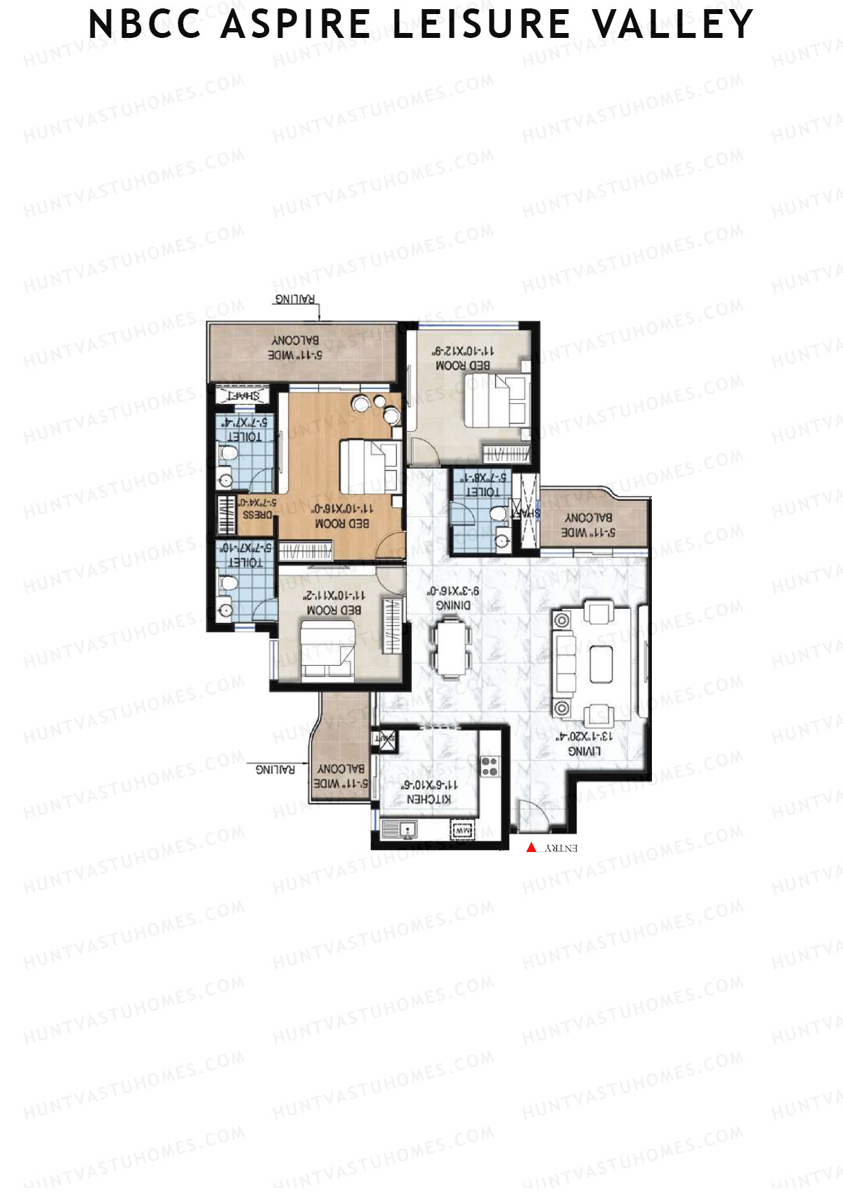 NBCC Aspire Leisure Valley Tower 1 Unit 4 Floor Plan