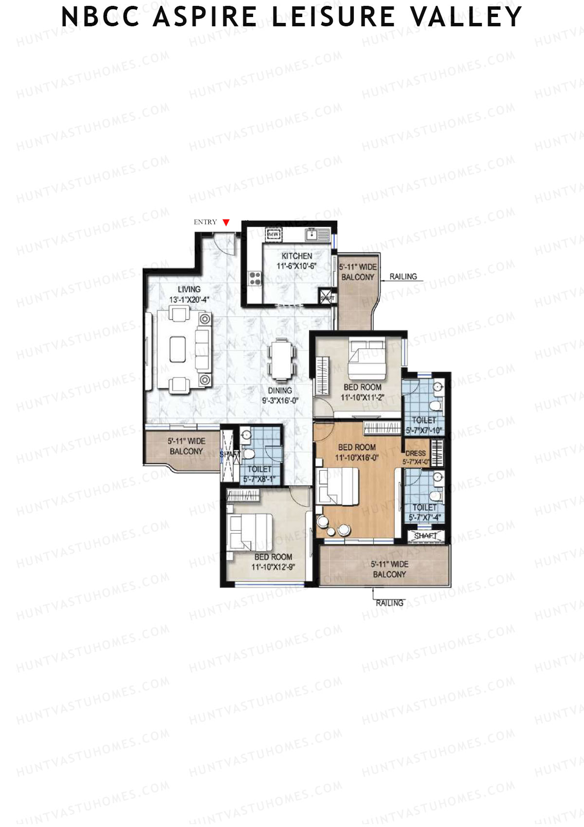 NBCC Aspire Leisure Valley Tower 2 Unit 1 Floor Plan