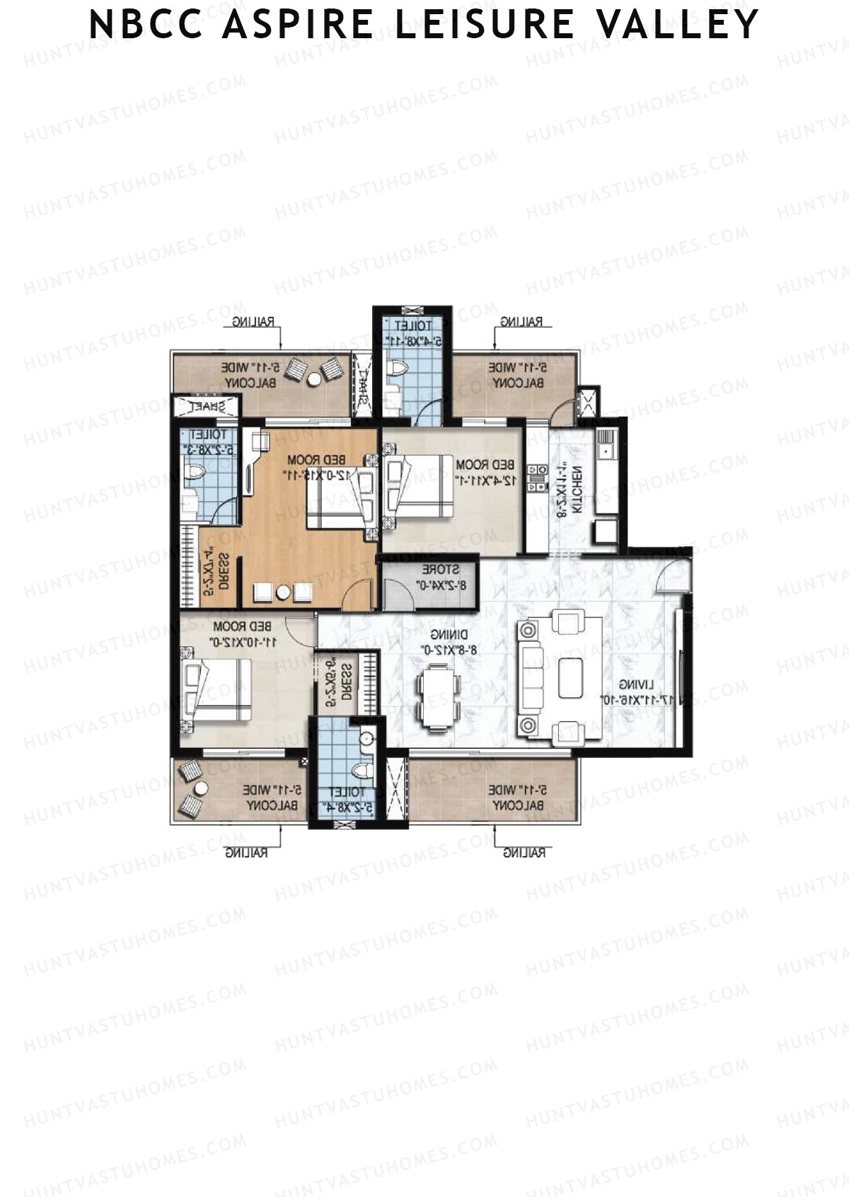 NBCC Aspire Leisure Valley Tower 2 Unit 3 Floor Plan