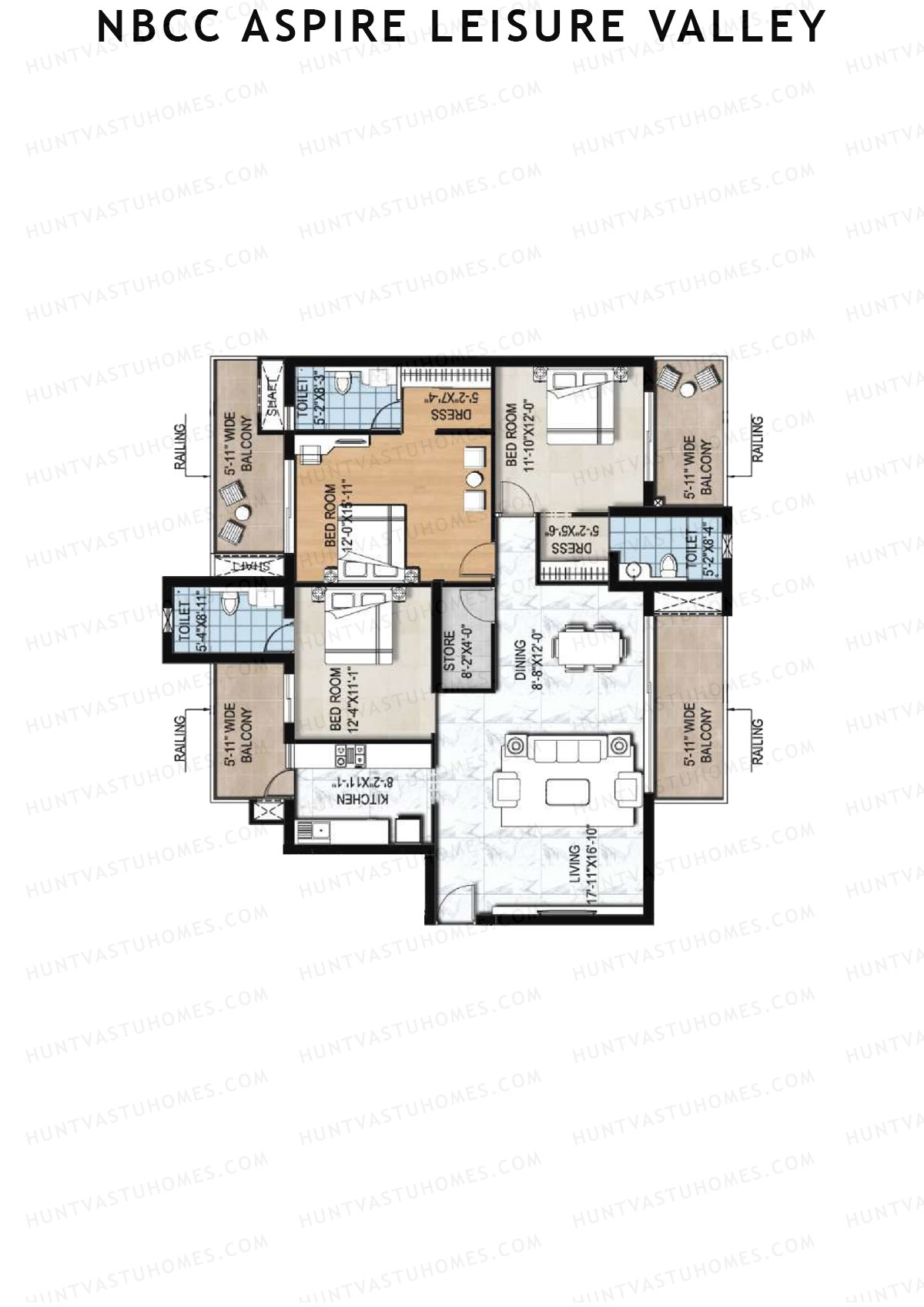NBCC Aspire Leisure Valley Tower 3 Unit 3 Floor Plan