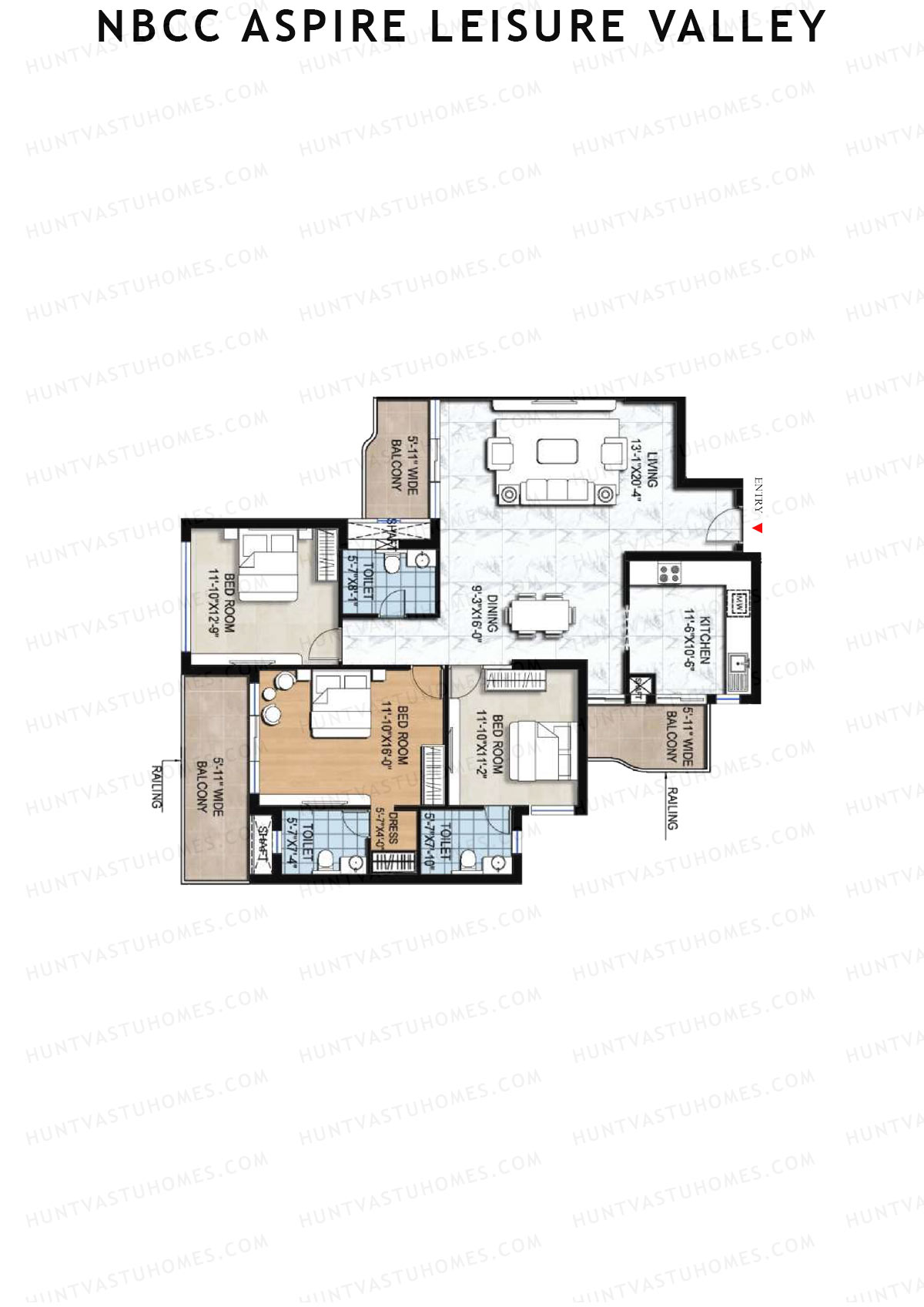 NBCC Aspire Leisure Valley Tower 4 Unit 1 Floor Plan